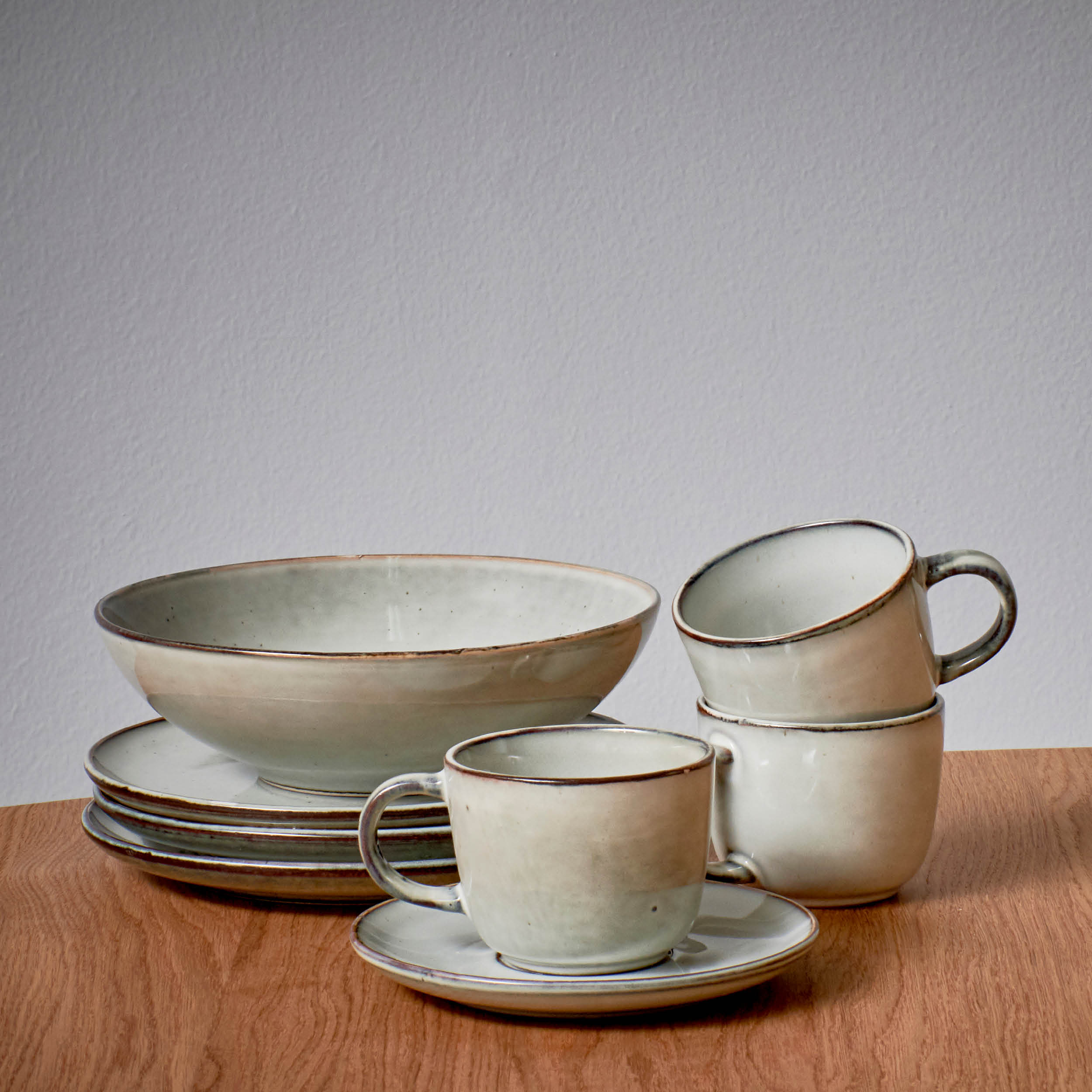 Freckles Untertasse aus Steinzeug, Grün, Ø 15 cm, Ansicht 3