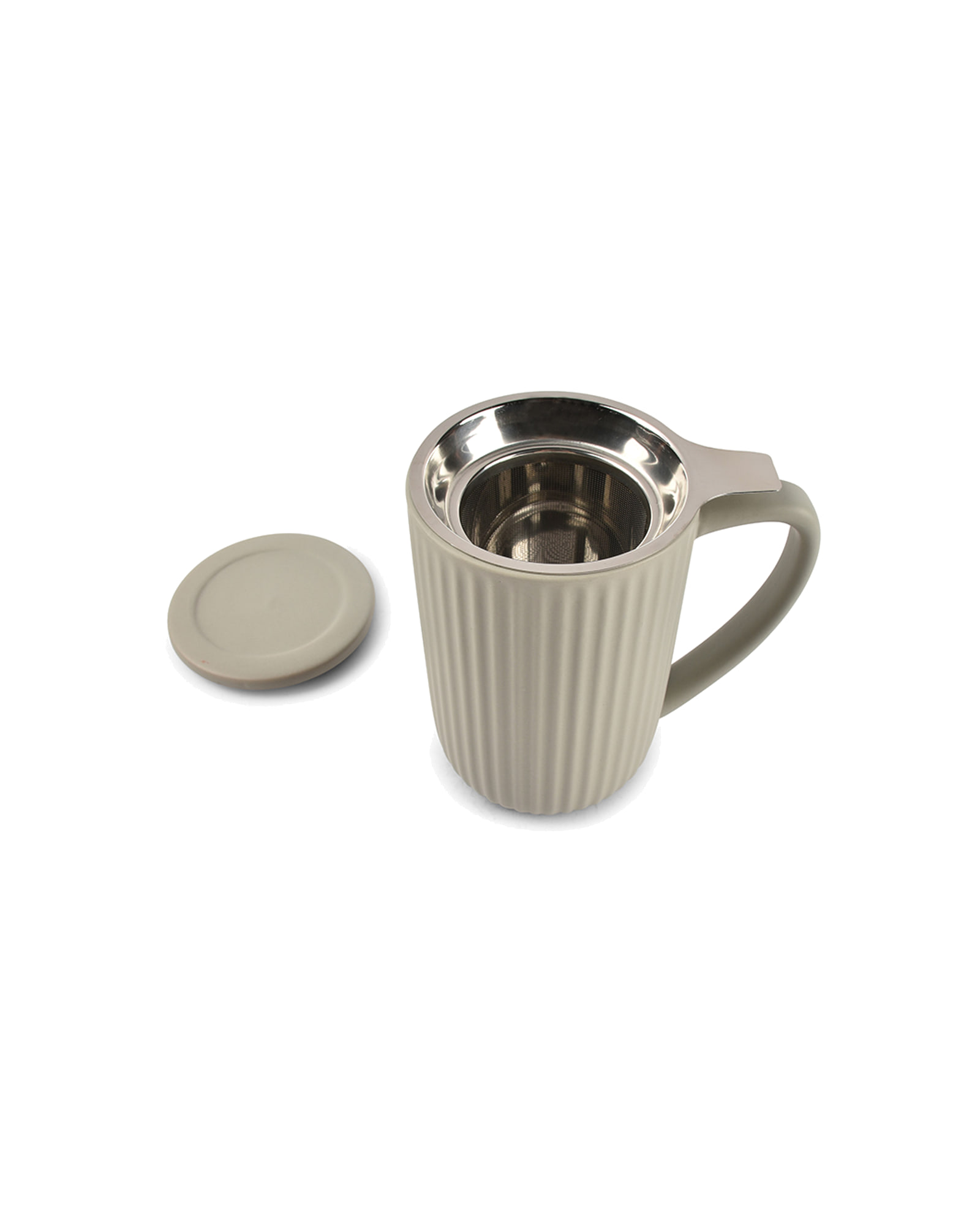 Hi!Tea Teebecher aus Steinzeug und Edelstahl, Grau, 600 ml, Ansicht 2