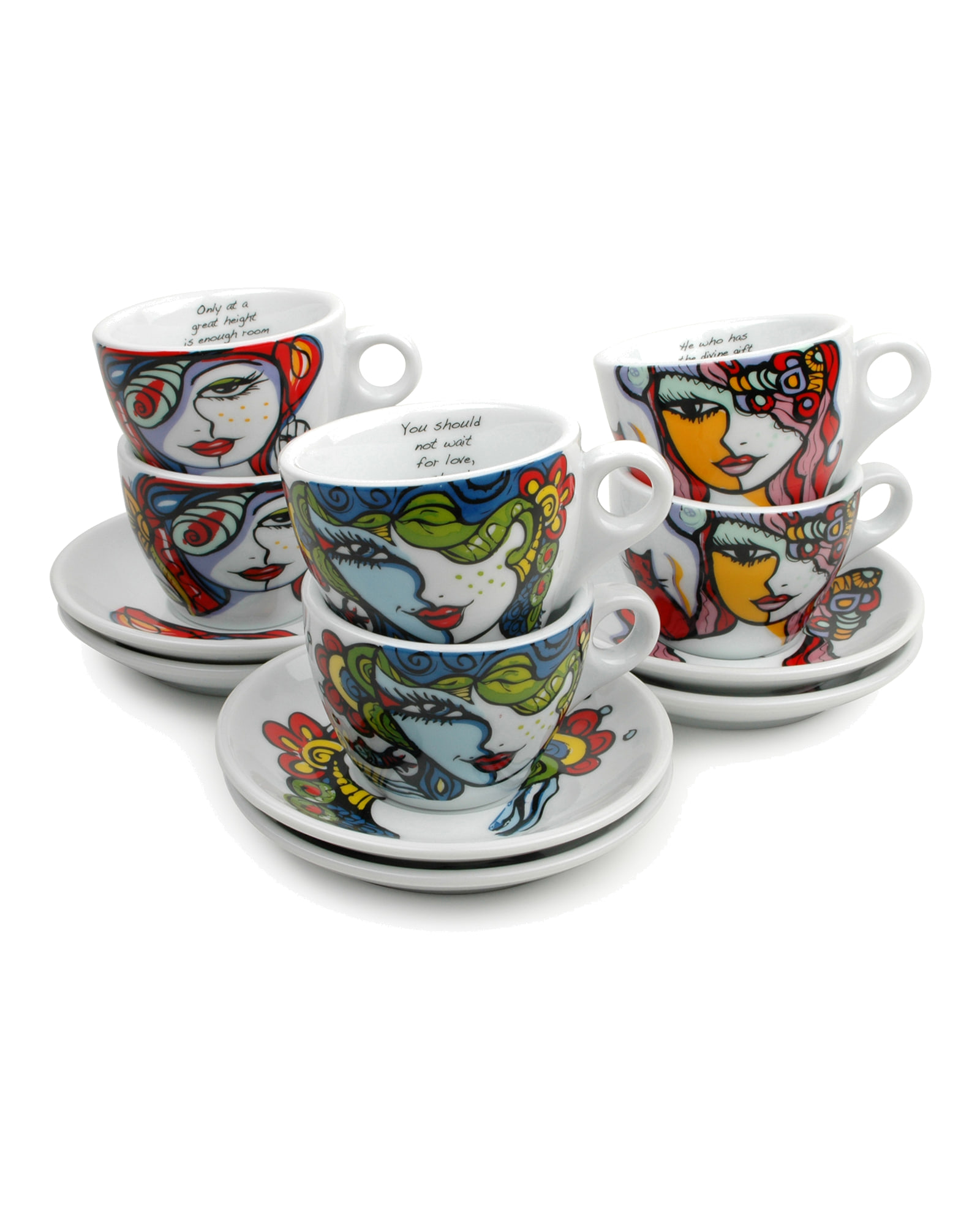Josien Broeren Tasse mit Untertasse aus Porzellan, Weiß