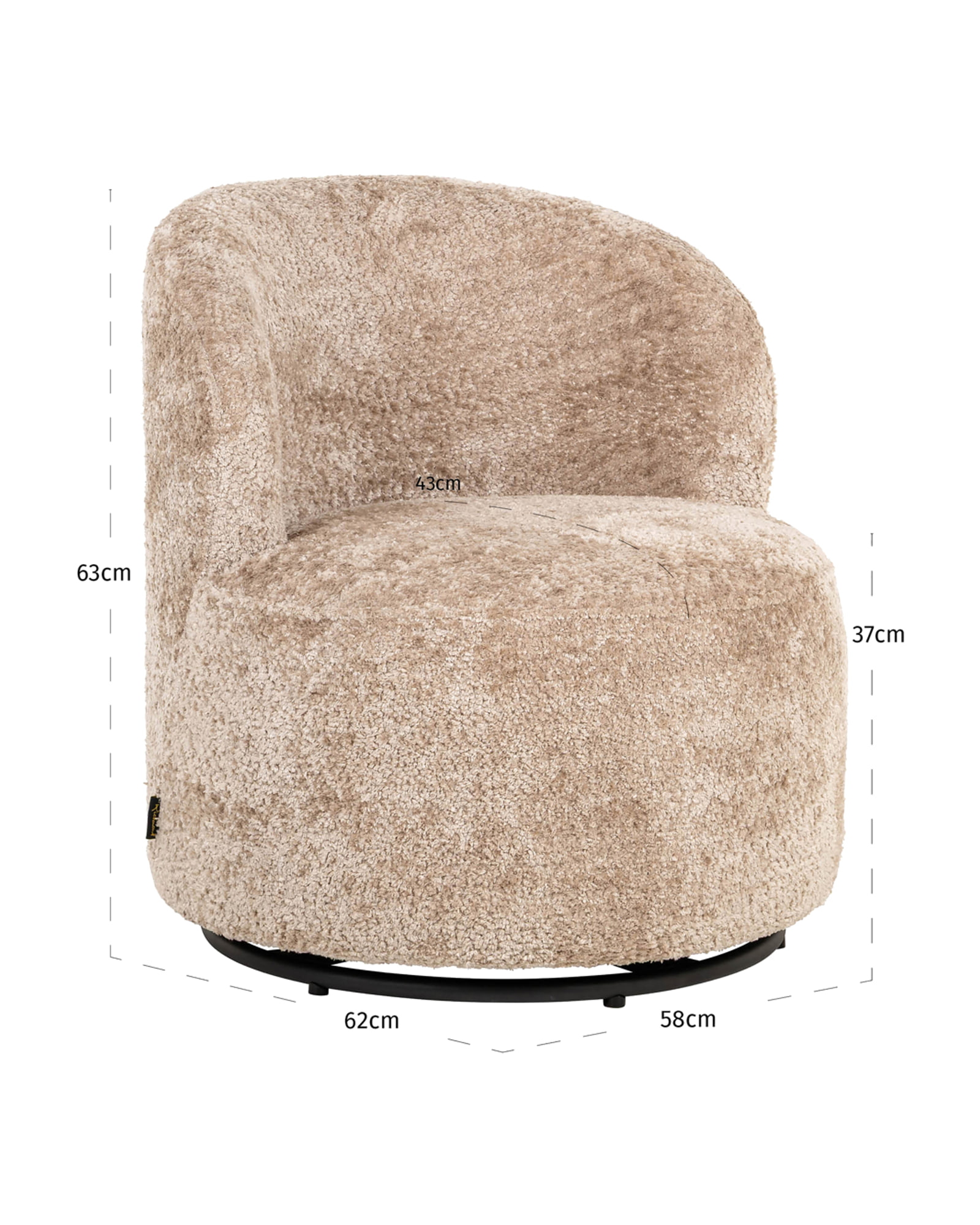 Sessel Jackie, Sheep natural, drehbar von Richmond Interiors, Produktansicht 8