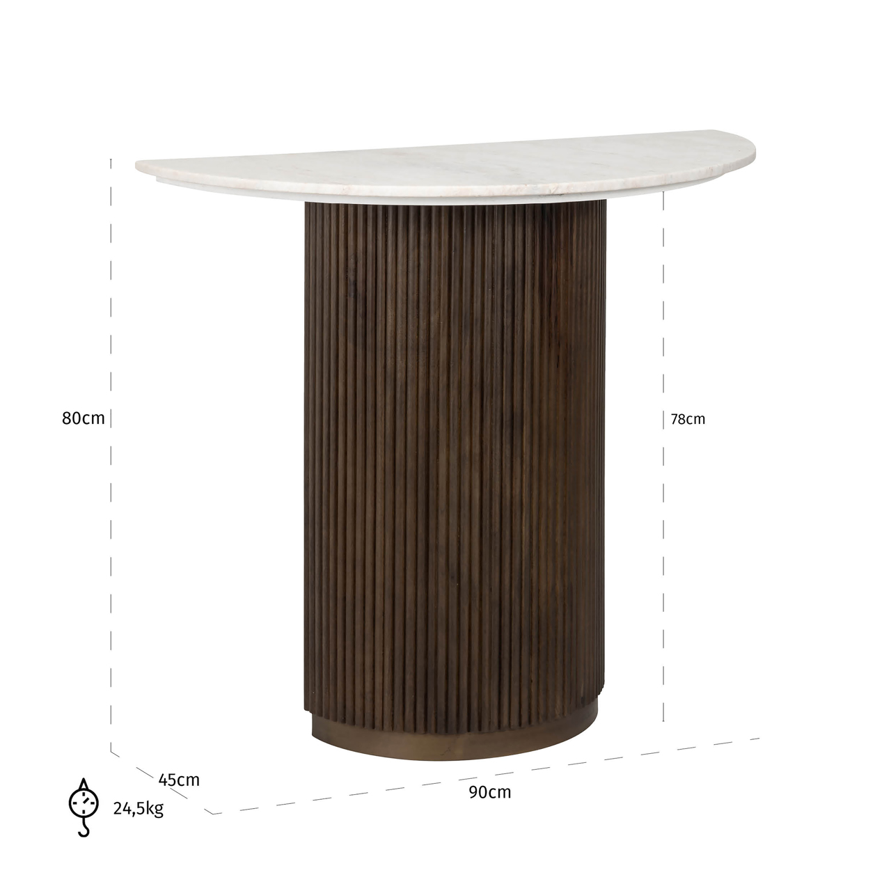 Konsolentisch Mayfield, Braun von Richmond Interiors, Maßzeichnung 18