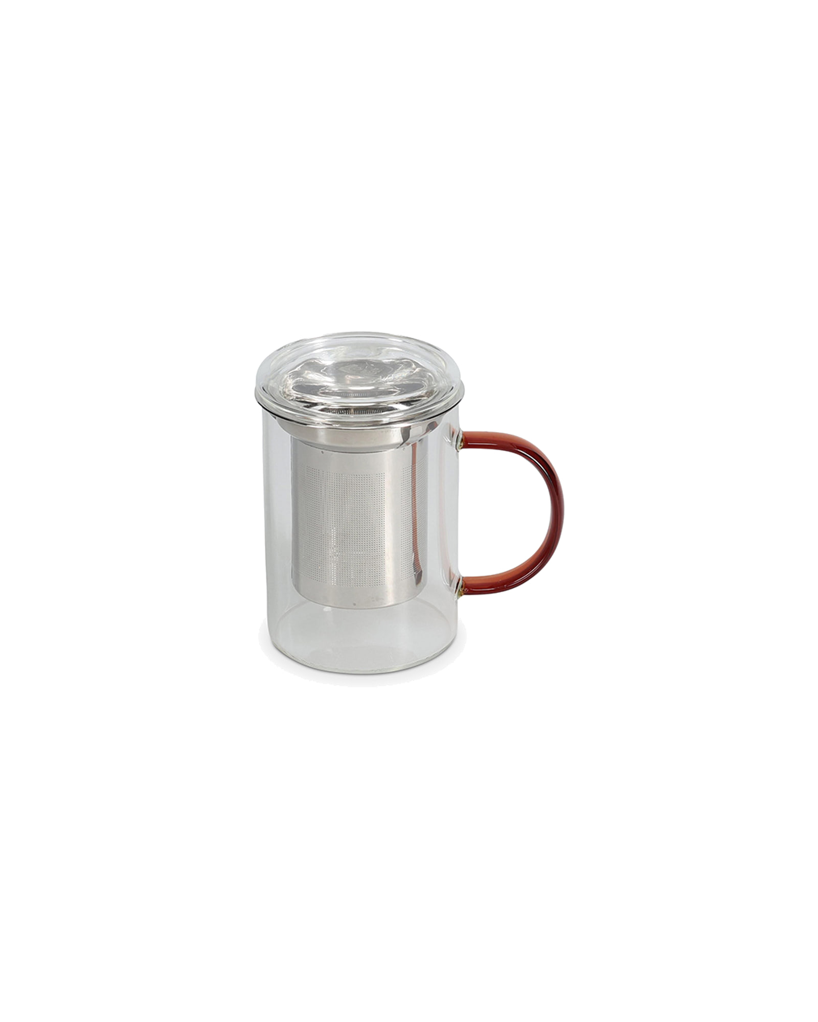 Liv Teebecher aus Borosilikatglas, mit Filter und Deckel Bernstein, 430 ml, Ansicht 2