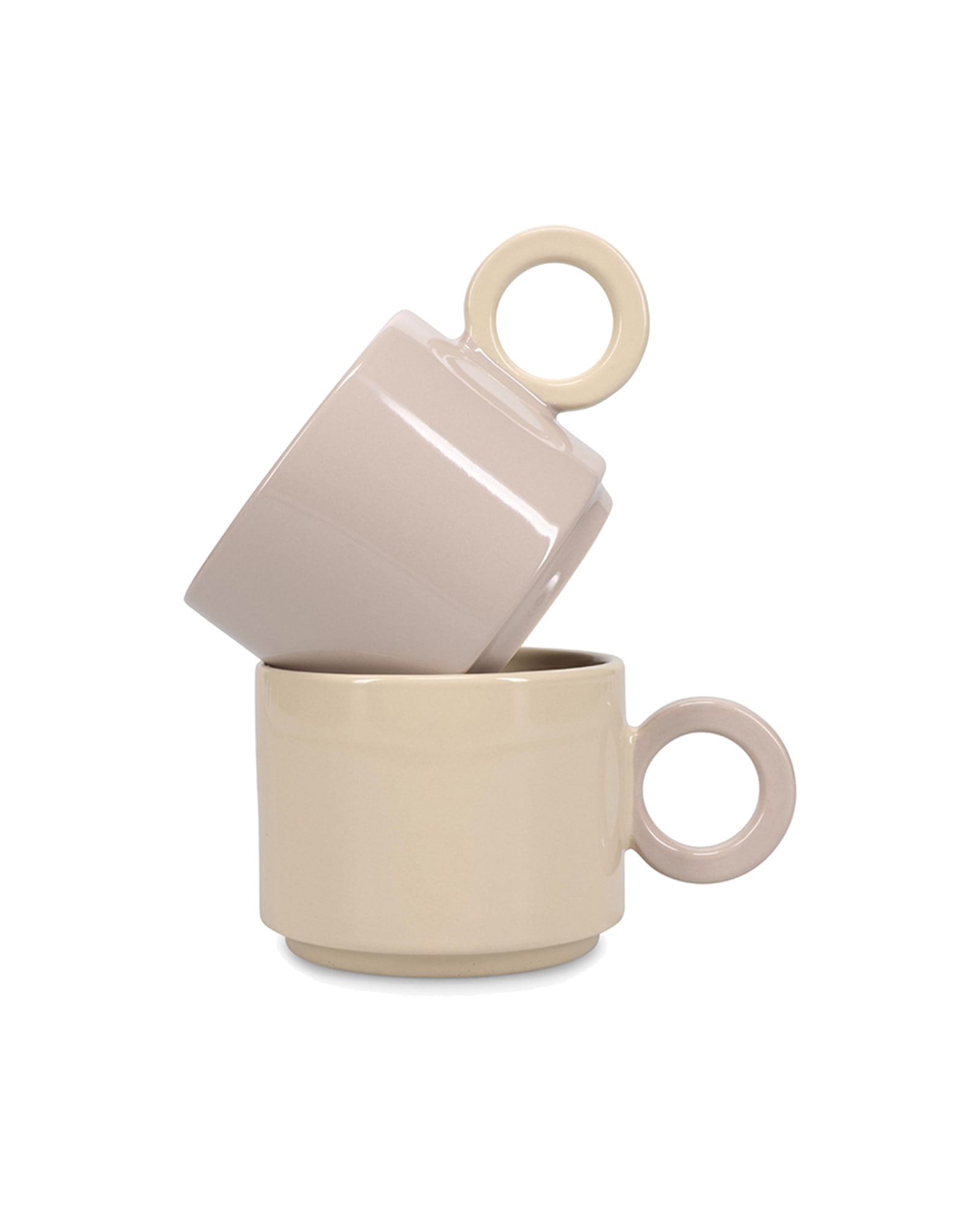 Lou Becher aus Steinzeug, Beige/Grau, 280 ml, Ansicht 2