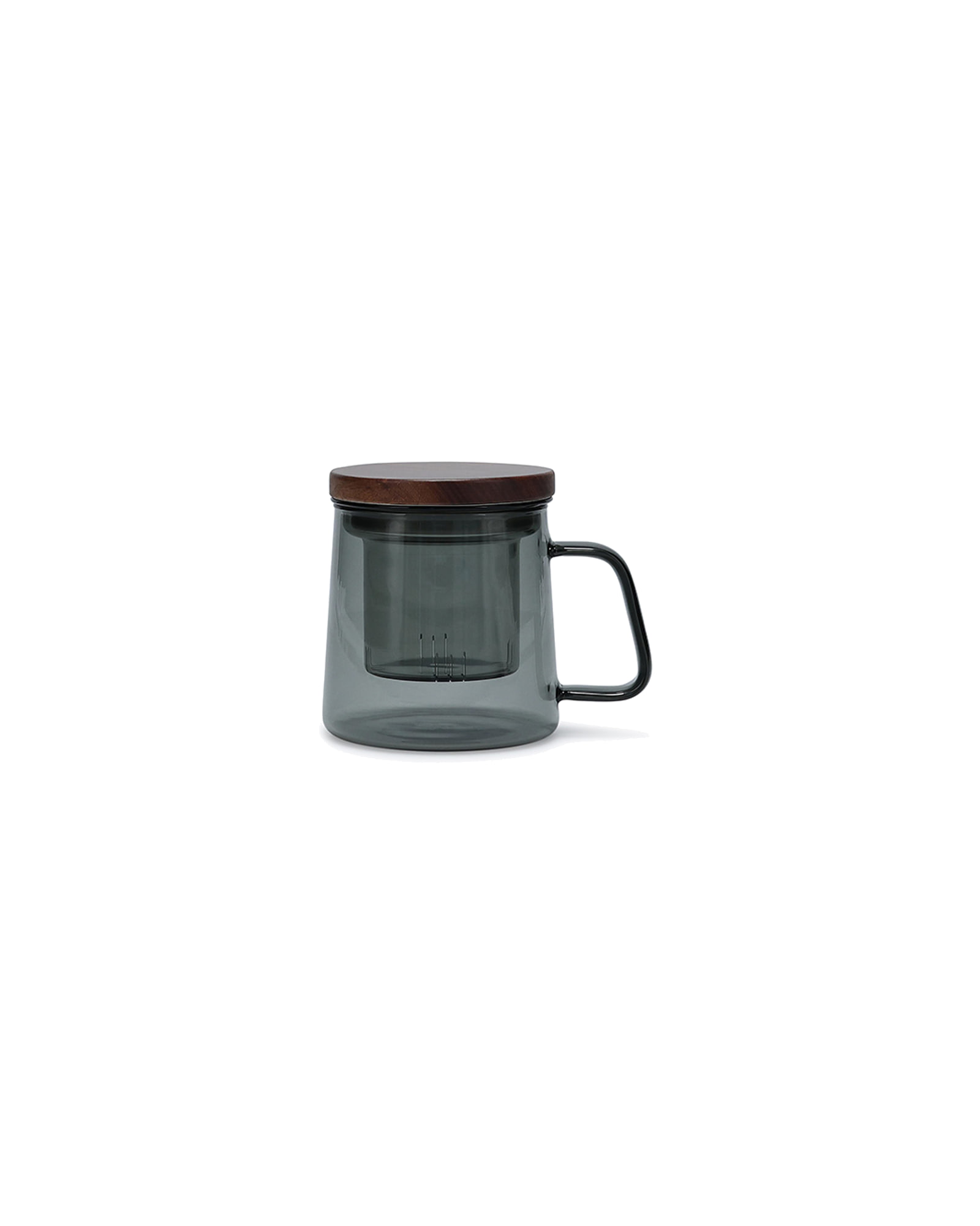 Luma Becher aus Glas mit Glasfilter und Deckel, mit Glasfilter und Deckel Grau, 9,8 cm hoch, Ansicht 1