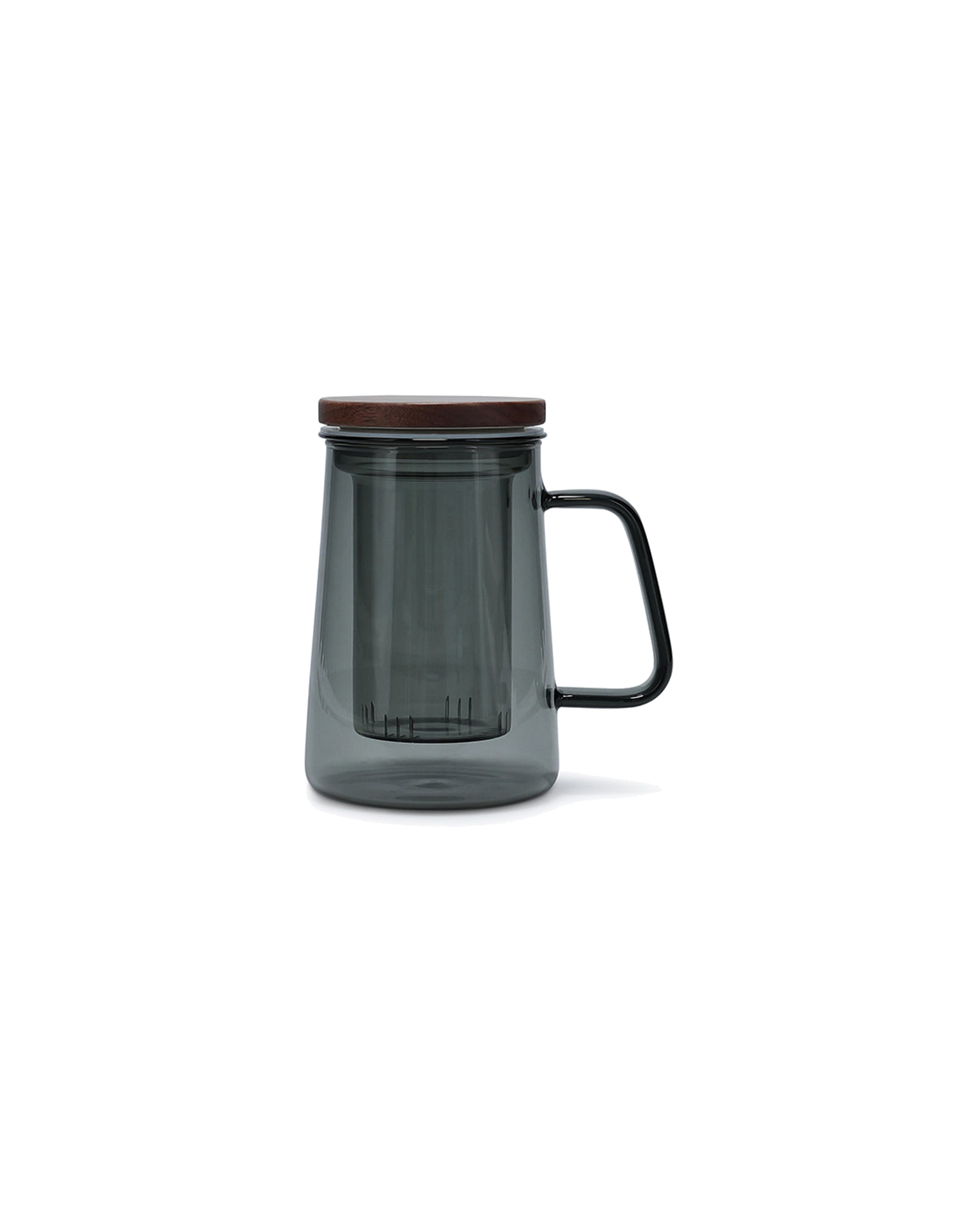 Luma Becher aus Glas mit Glasfilter und Deckel, mit Glasfilter und Deckel Grau, 14,6 cm hoch, Ansicht 1
