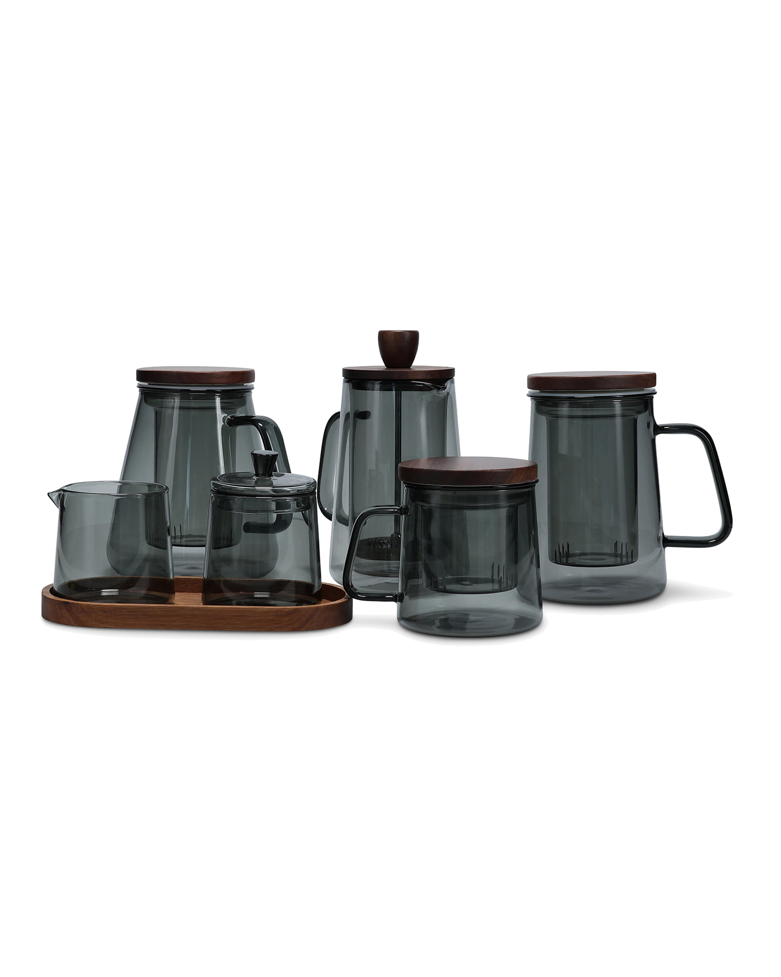 Luma Kaffeekanne aus Glas, mit Glasfilter und Deckel Grau, 350 ml, Ansicht 4