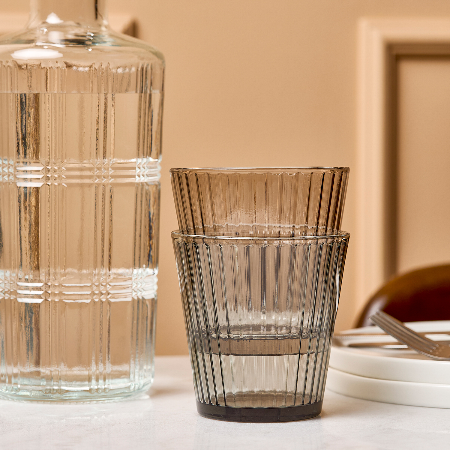 Luz Glas mit strukturiertem Finish, Grau, 270 ml, Ansicht 4