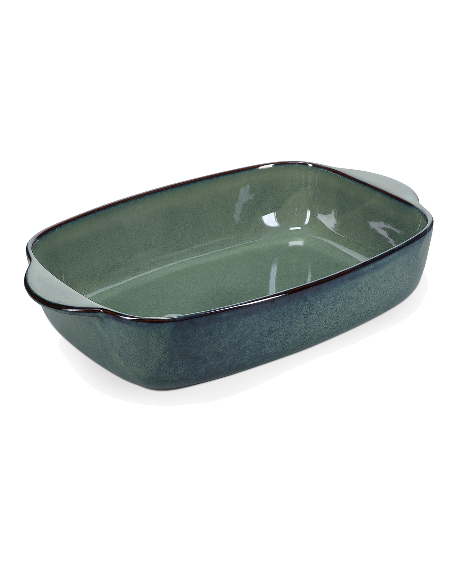 Meridian Auflaufform aus Steinzeug, Grün/Blau, 39 × 25,5 cm, H 8,5 cm, Ansicht 1