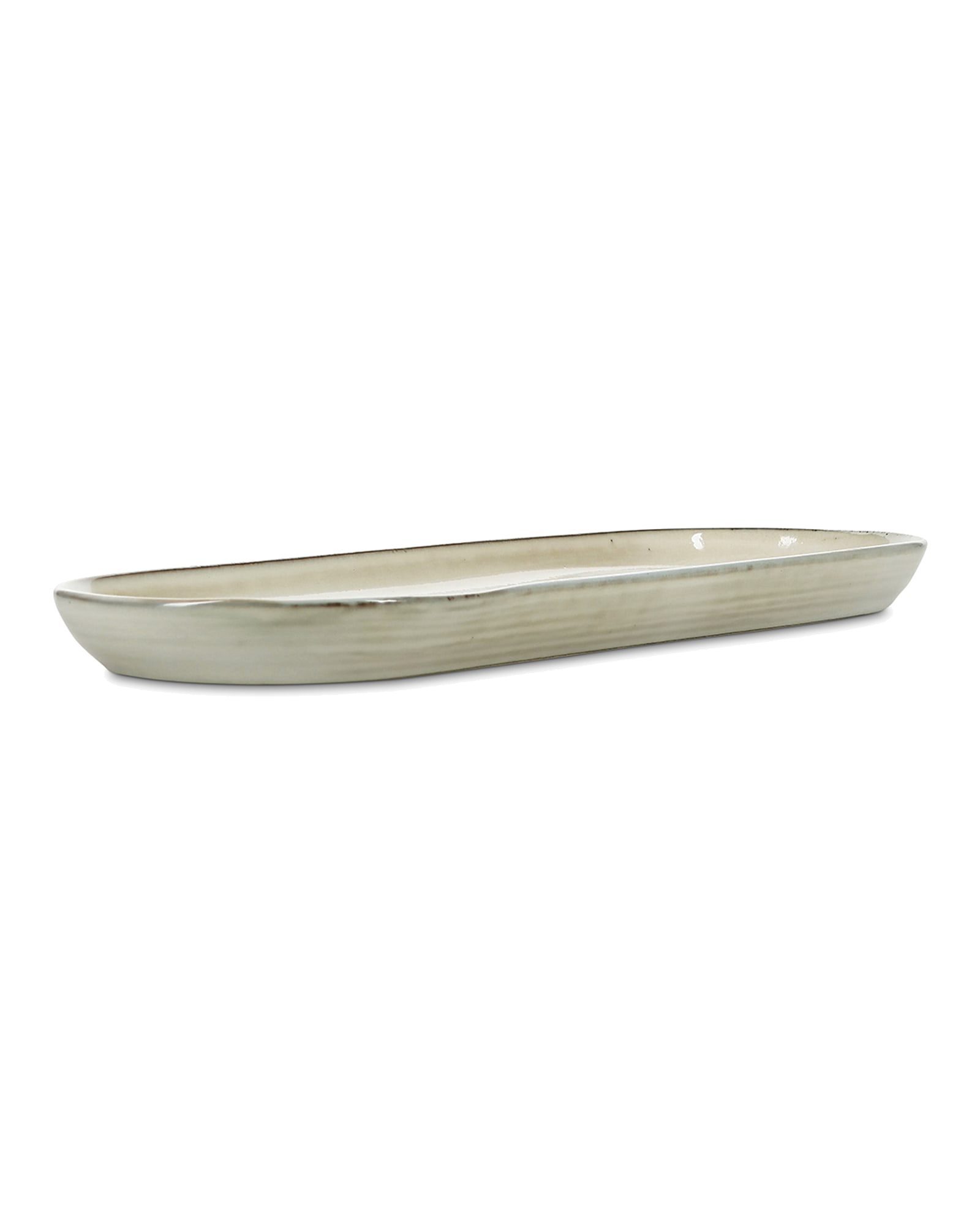Meridian Servierschale aus Steinzeug, Elfenbein, 38,5 × 14 cm, H 2,5 cm, Ansicht 2