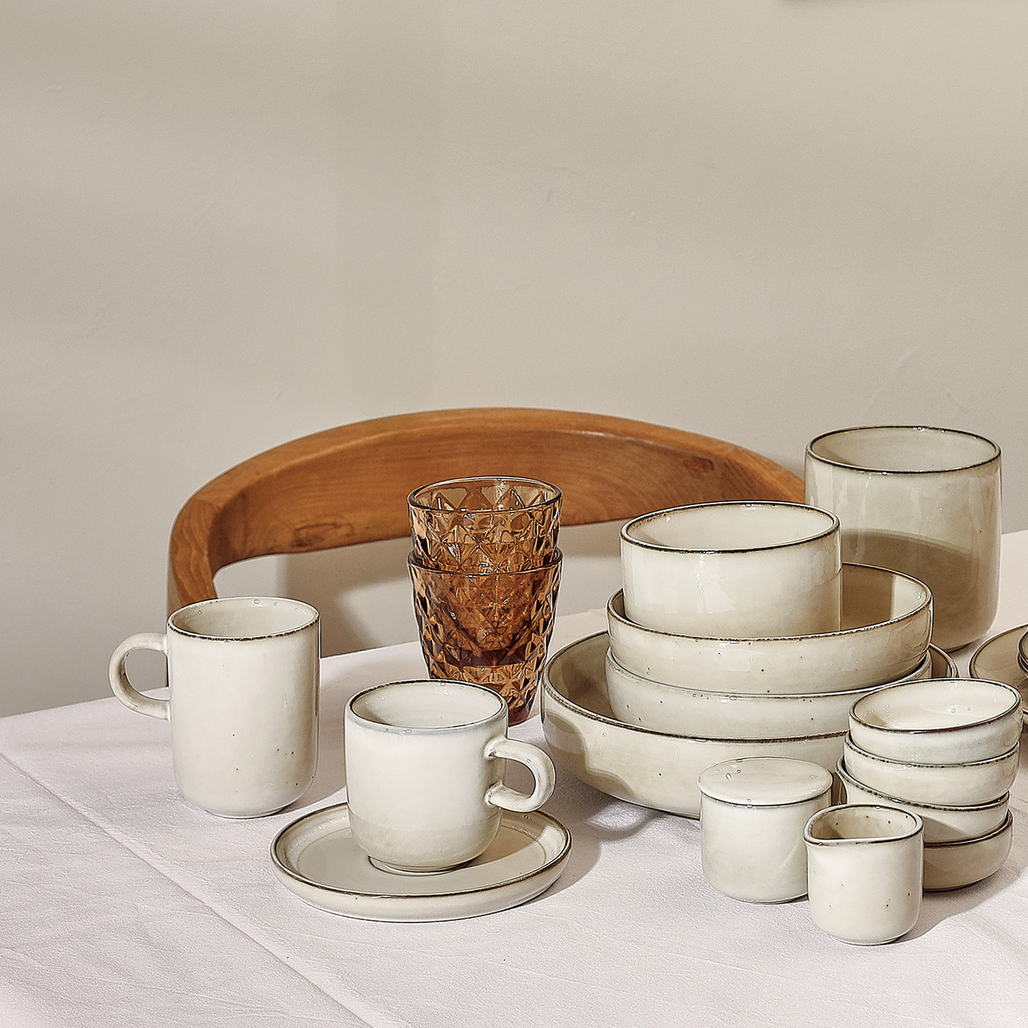 Meridian Tasse aus Steinzeug, Elfenbein, 240 ml, Ansicht 5