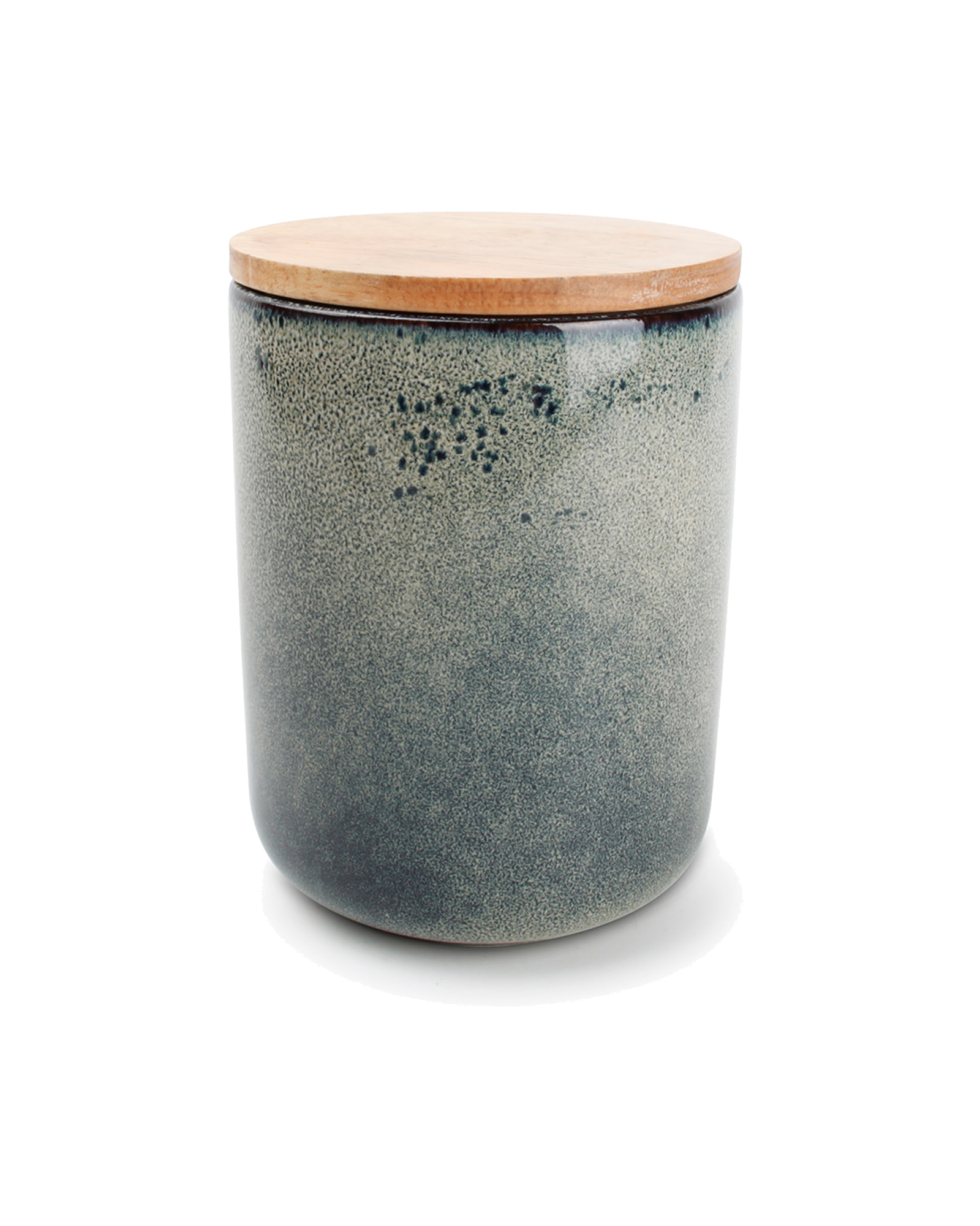 Meridian Vorratsdose aus Steinzeug, Grün/Blau, Ø 12 cm, H 15 cm, Ansicht 1