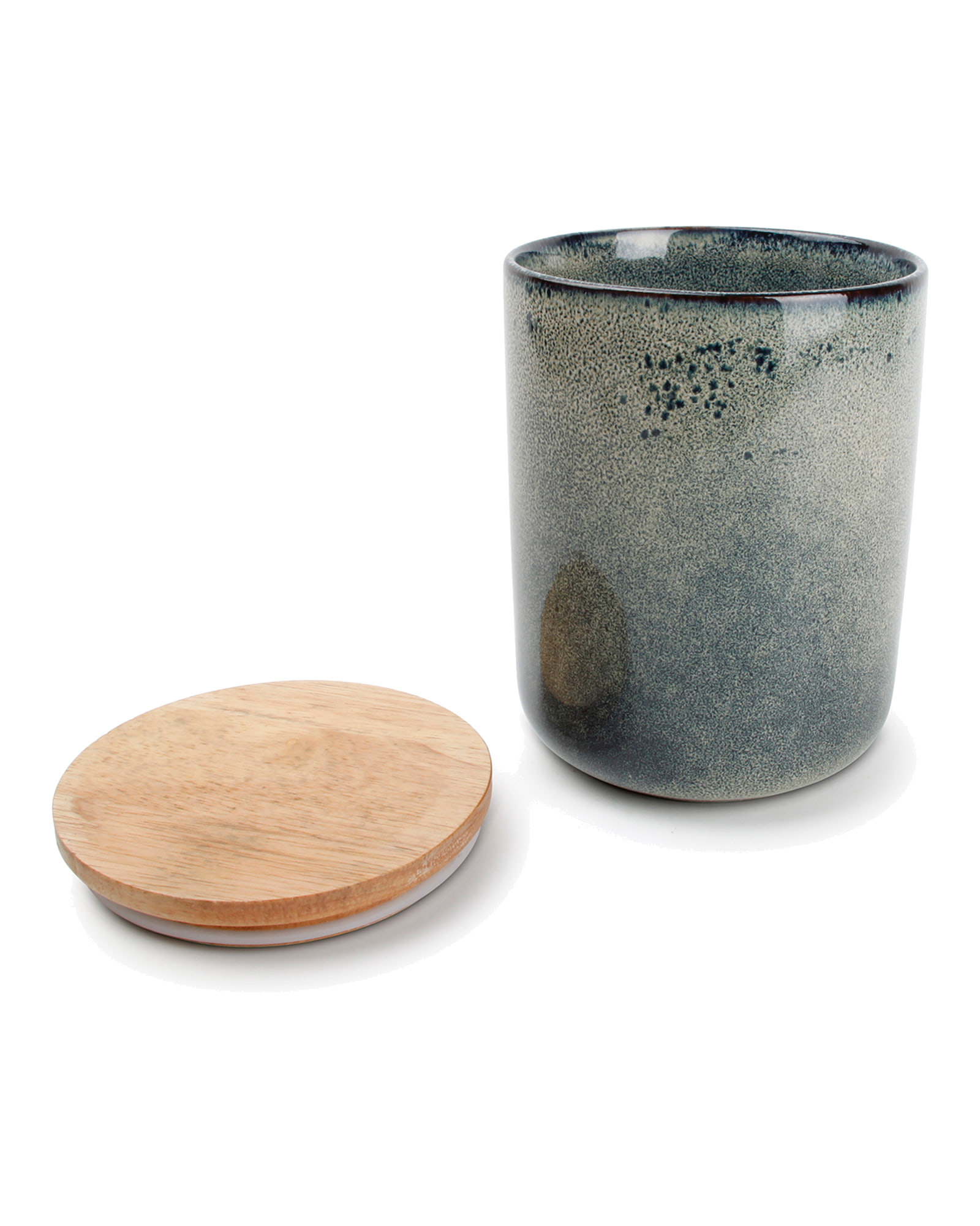 Meridian Vorratsdose aus Steinzeug, Grün/Blau, Ø 12 cm, H 15 cm, Ansicht 2