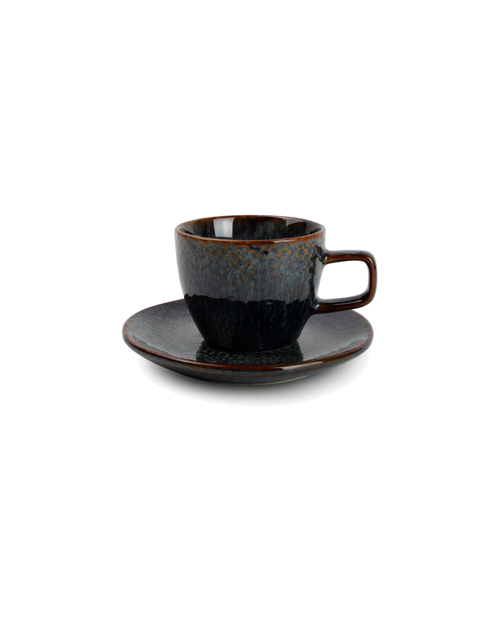 Mielo Mokkatasse mit Untertasse aus Steinzeug, Saphirblau, H 5 cm, Ansicht 1