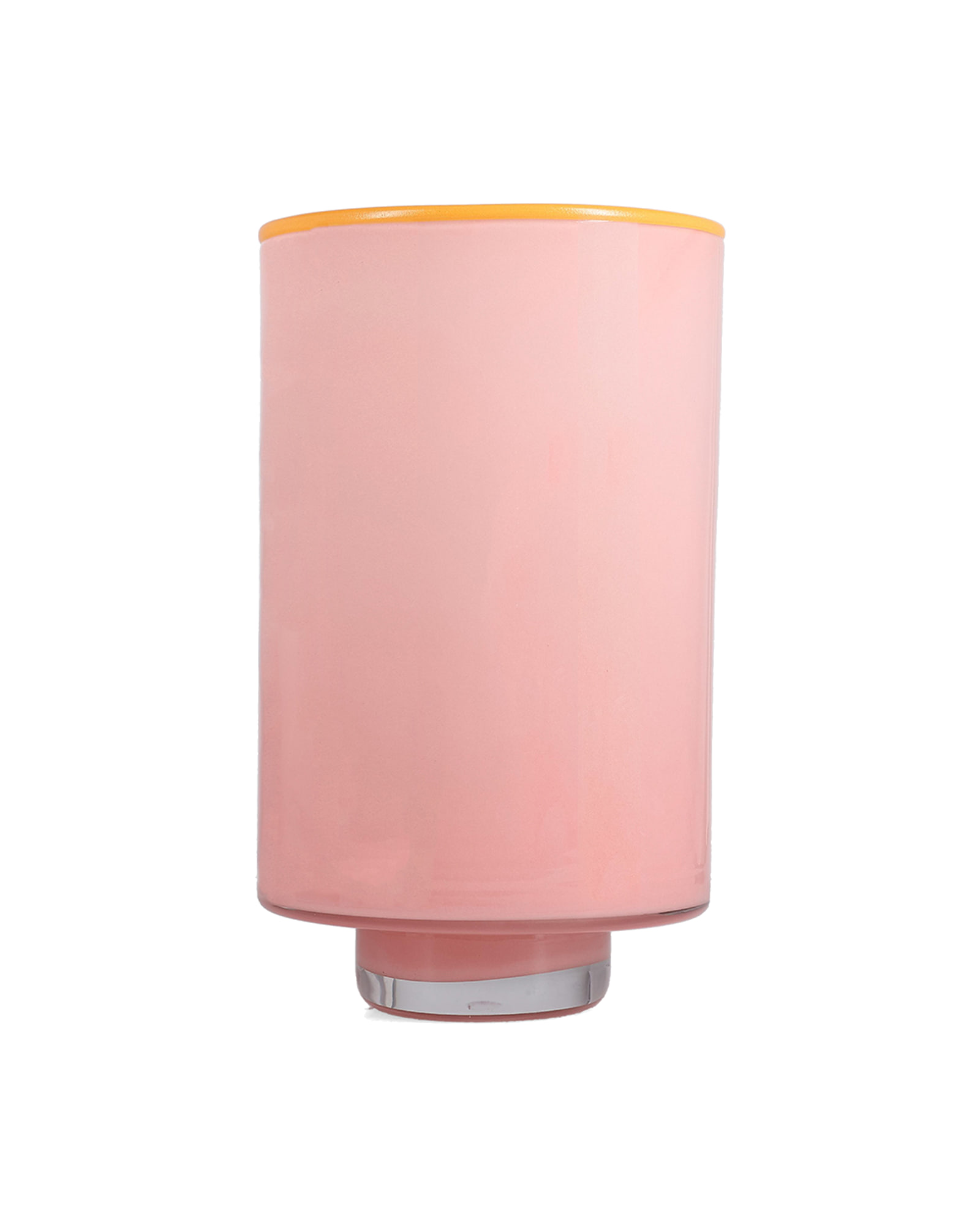 Milo Vase aus Glas mit Sprühfarbe, Zartrosa, Ø 15 cm, H 26 cm, Ansicht 1