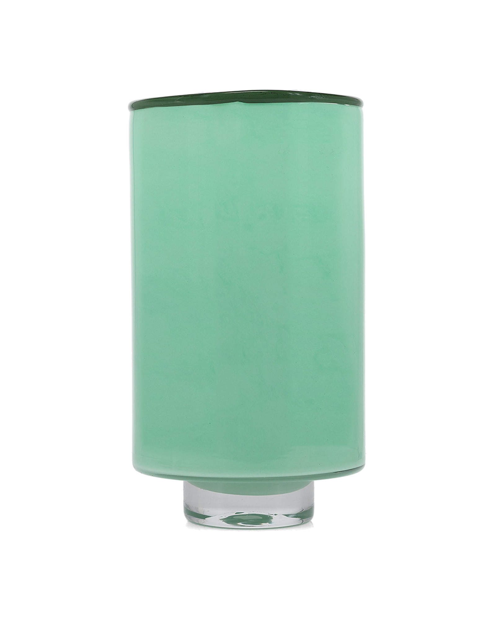 Milo Vase aus Glas mit Sprühfarbe, Pistaziengrün, Ø 15 cm, H 26 cm, Ansicht 1