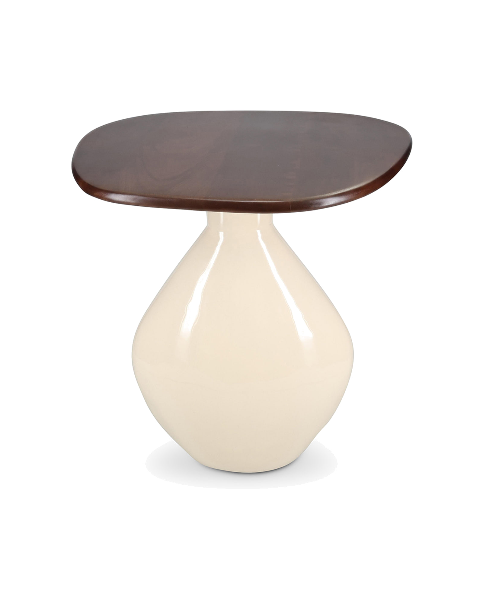 Mio Beistelltisch aus Eisen, mit Holzplatte Elfenbein, 41 × 36 cm, H 40 cm, Ansicht 1
