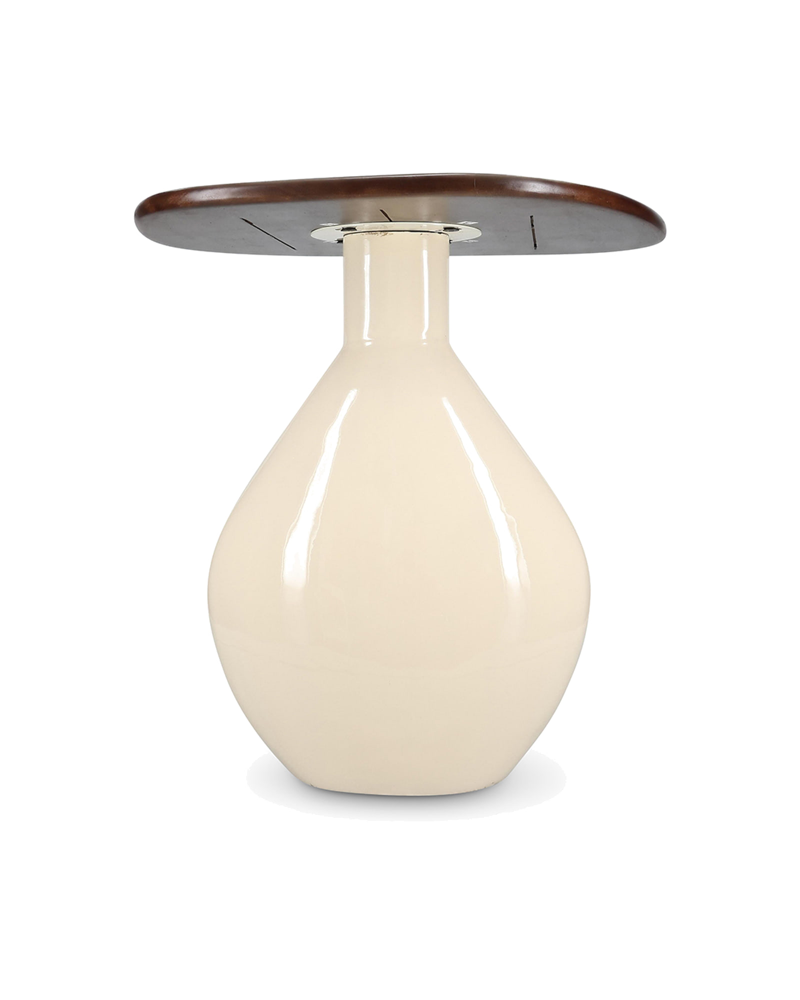 Mio Beistelltisch aus Eisen, mit Holzplatte Elfenbein, 41 × 36 cm, H 40 cm, Ansicht 2