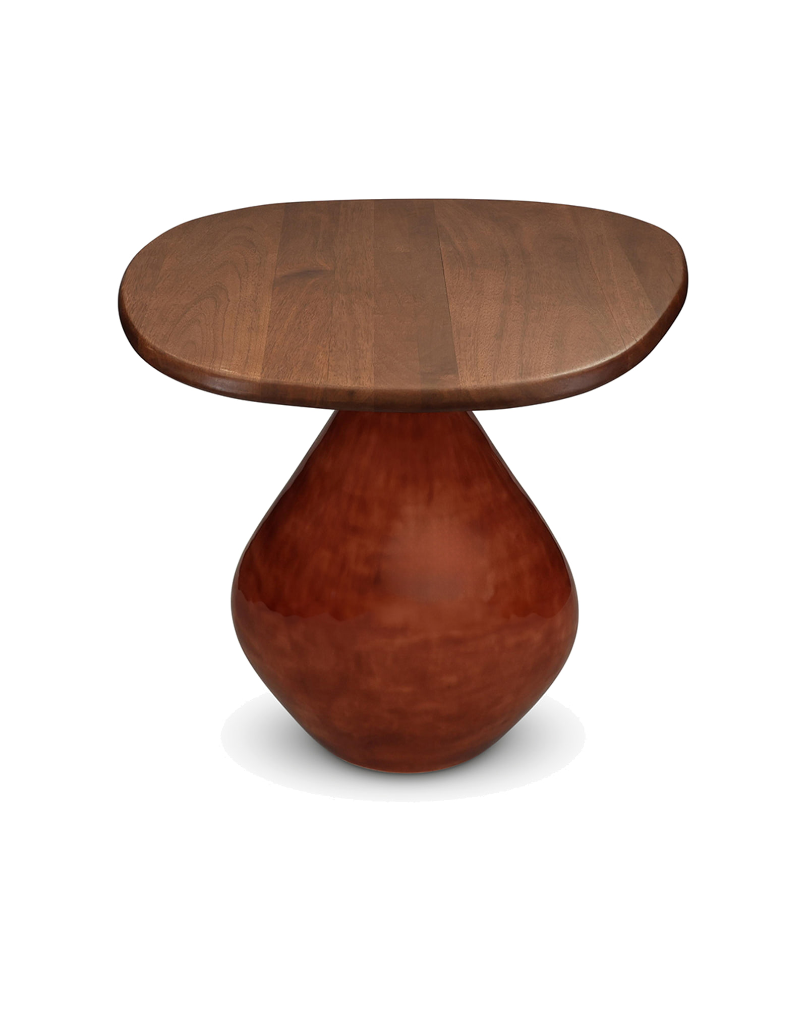 Mio Beistelltisch aus Eisen, mit Holzplatte Terrakotta, 41 × 36 cm, H 40 cm, Ansicht 1