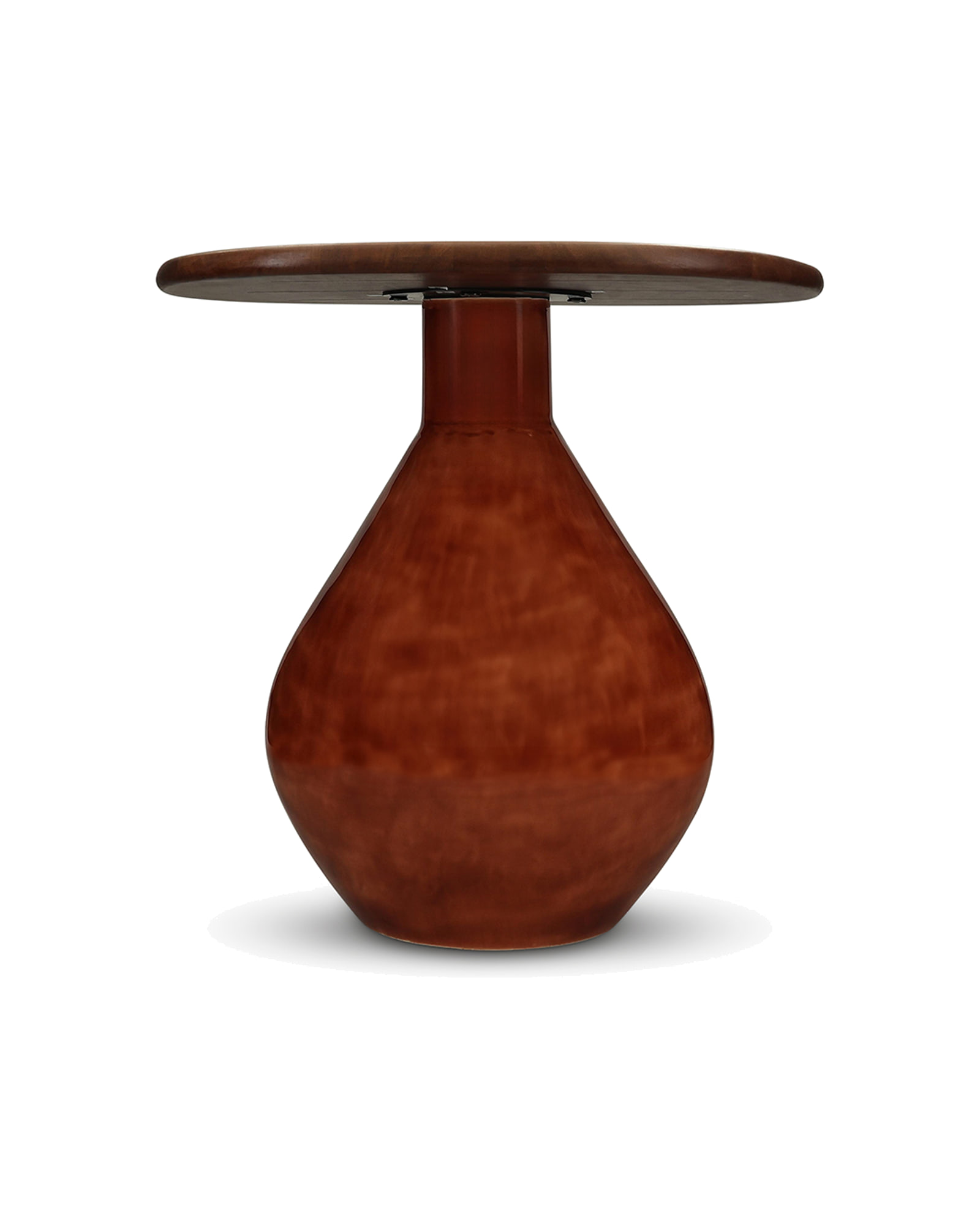 Mio Beistelltisch aus Eisen, mit Holzplatte Terrakotta, 41 × 36 cm, H 40 cm, Ansicht 2