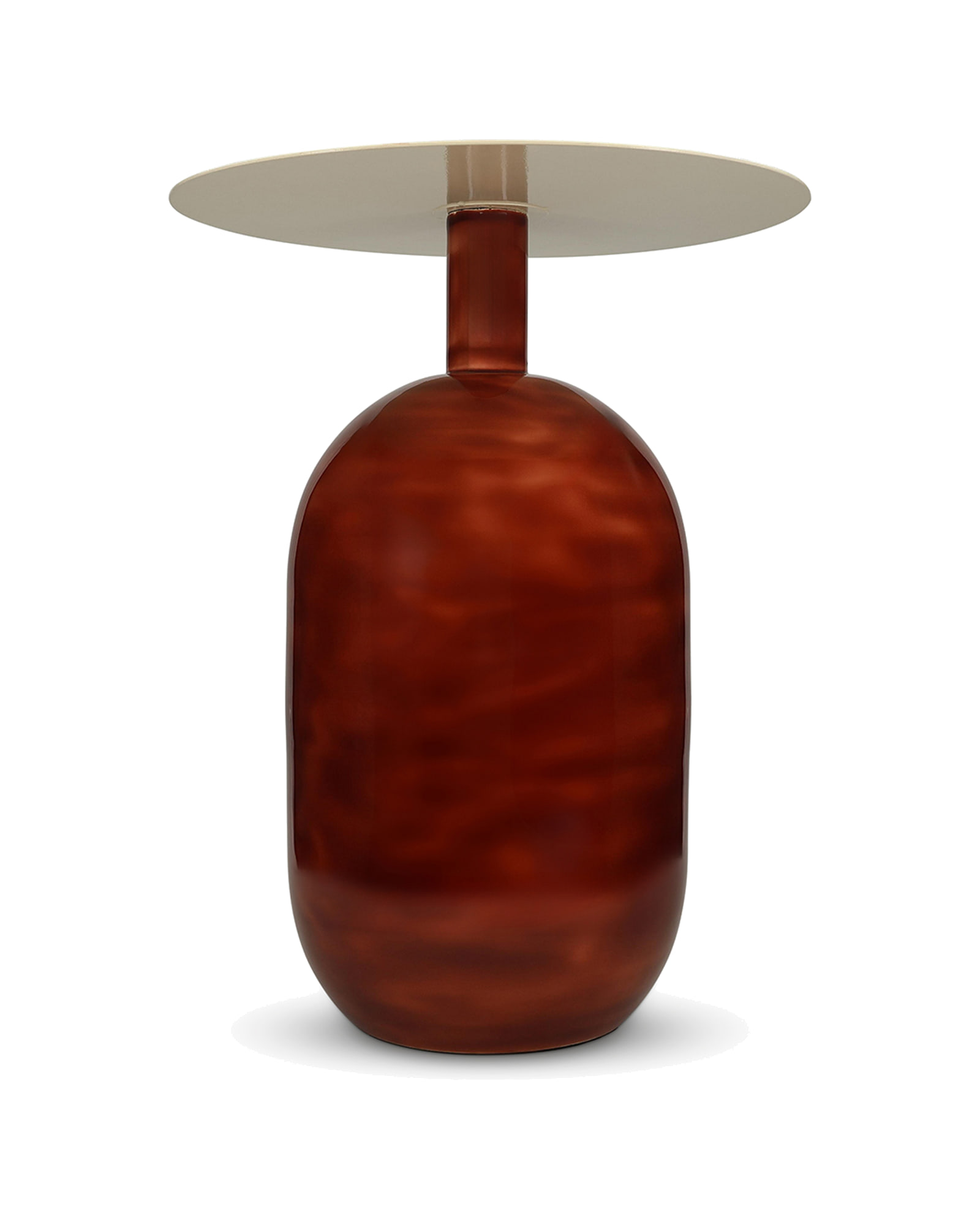 Mio Beistelltisch aus Eisen, Metall Terrakotta, Ø 40 cm, H 52 cm, Ansicht 2