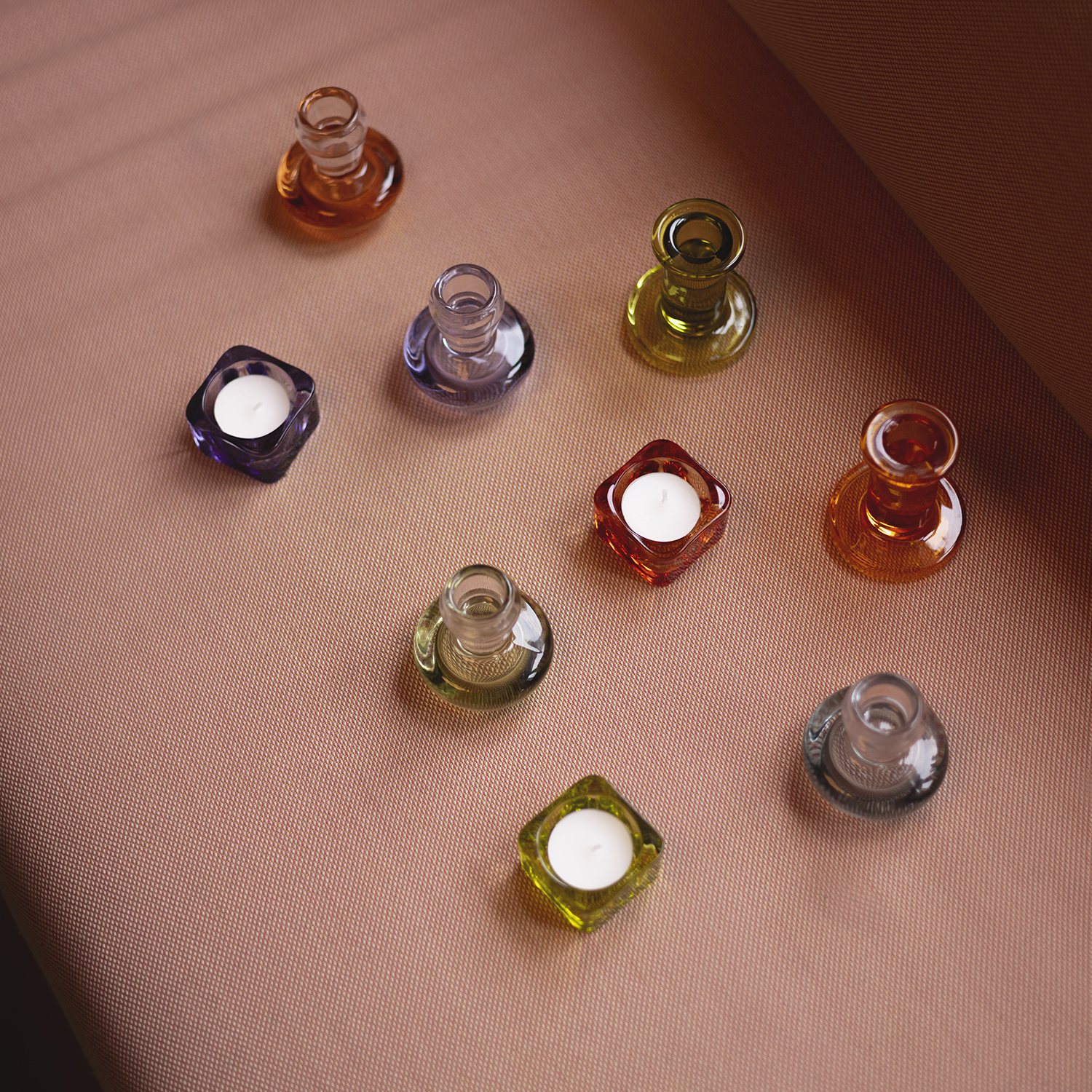 Mood Teelichthalter aus Glas, Waldgrün, 5 × 5 cm, Ansicht 3