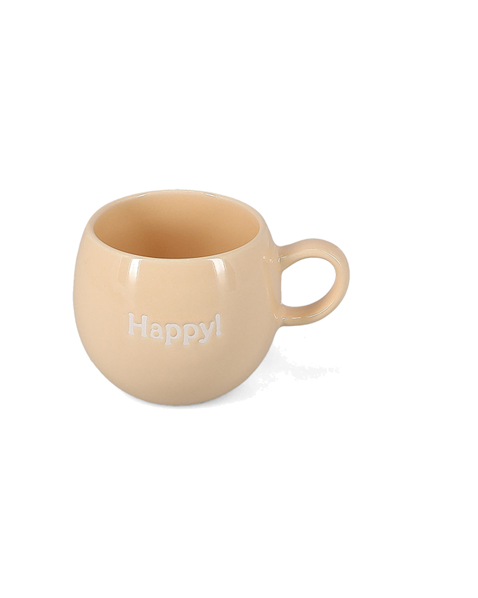 Muggies Becher aus Steinzeug, „Happy!“ Beige, 420 ml, Ansicht 2