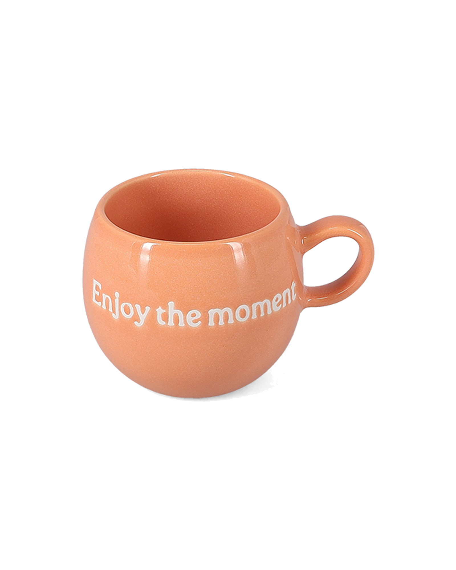Muggies Becher aus Steinzeug, „Enjoy the moment“ Rosa, 420 ml, Ansicht 2