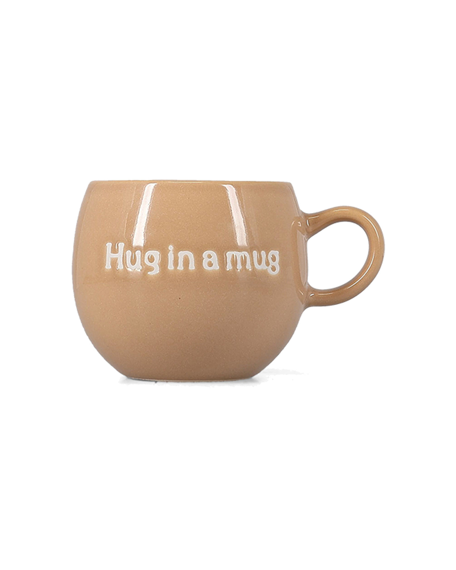 Muggies Becher aus Steinzeug, „Hug in a mug“ Braun, 420 ml, Ansicht 1