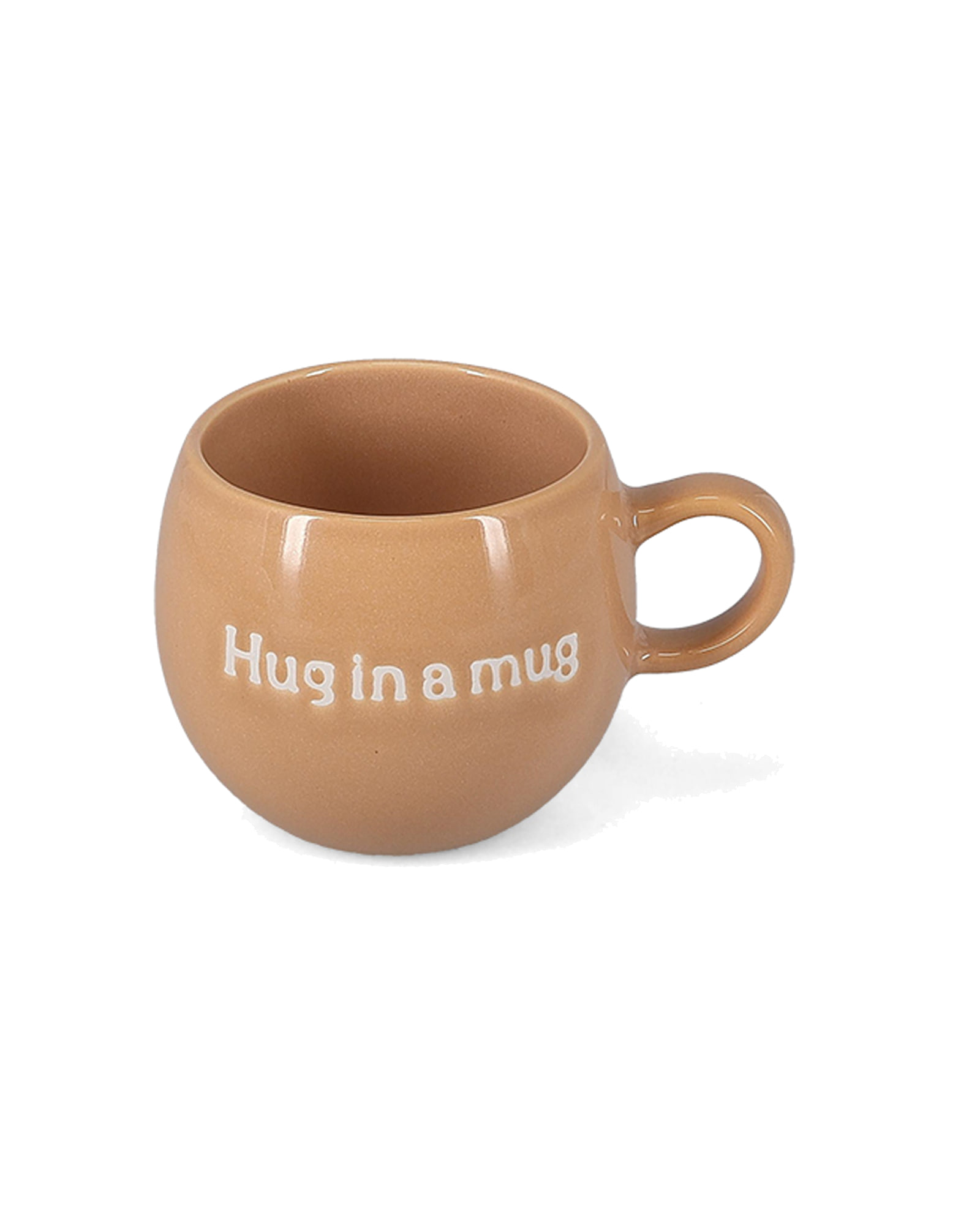 Muggies Becher aus Steinzeug, „Hug in a mug“ Braun, 420 ml, Ansicht 2