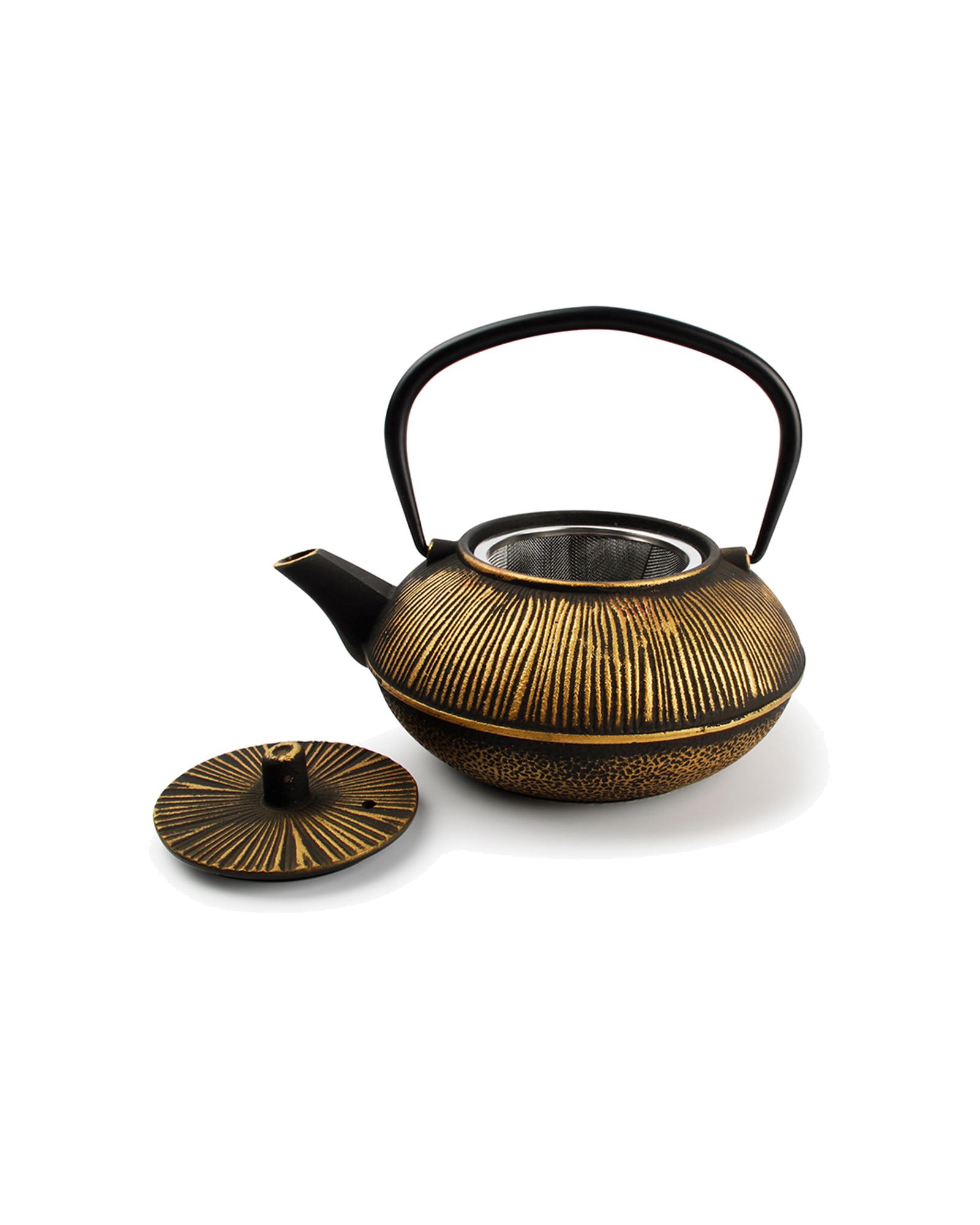 My Tea Teekanne aus Gusseisen, Streifen Gold/Schwarz, 800 ml, Ansicht 2