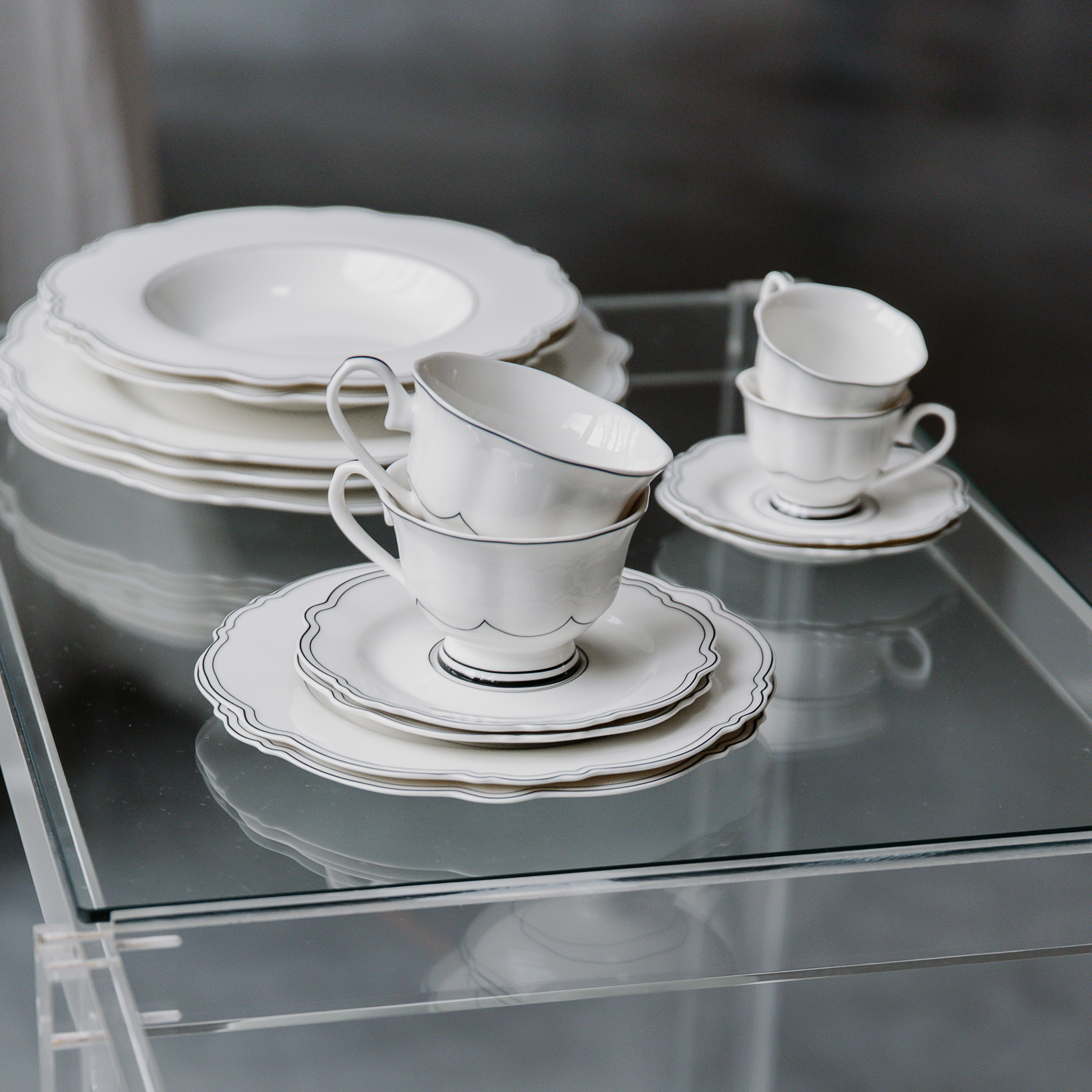 Odette Tasse mit Untertasse aus New Bone China, 190 ml, Ansicht 6