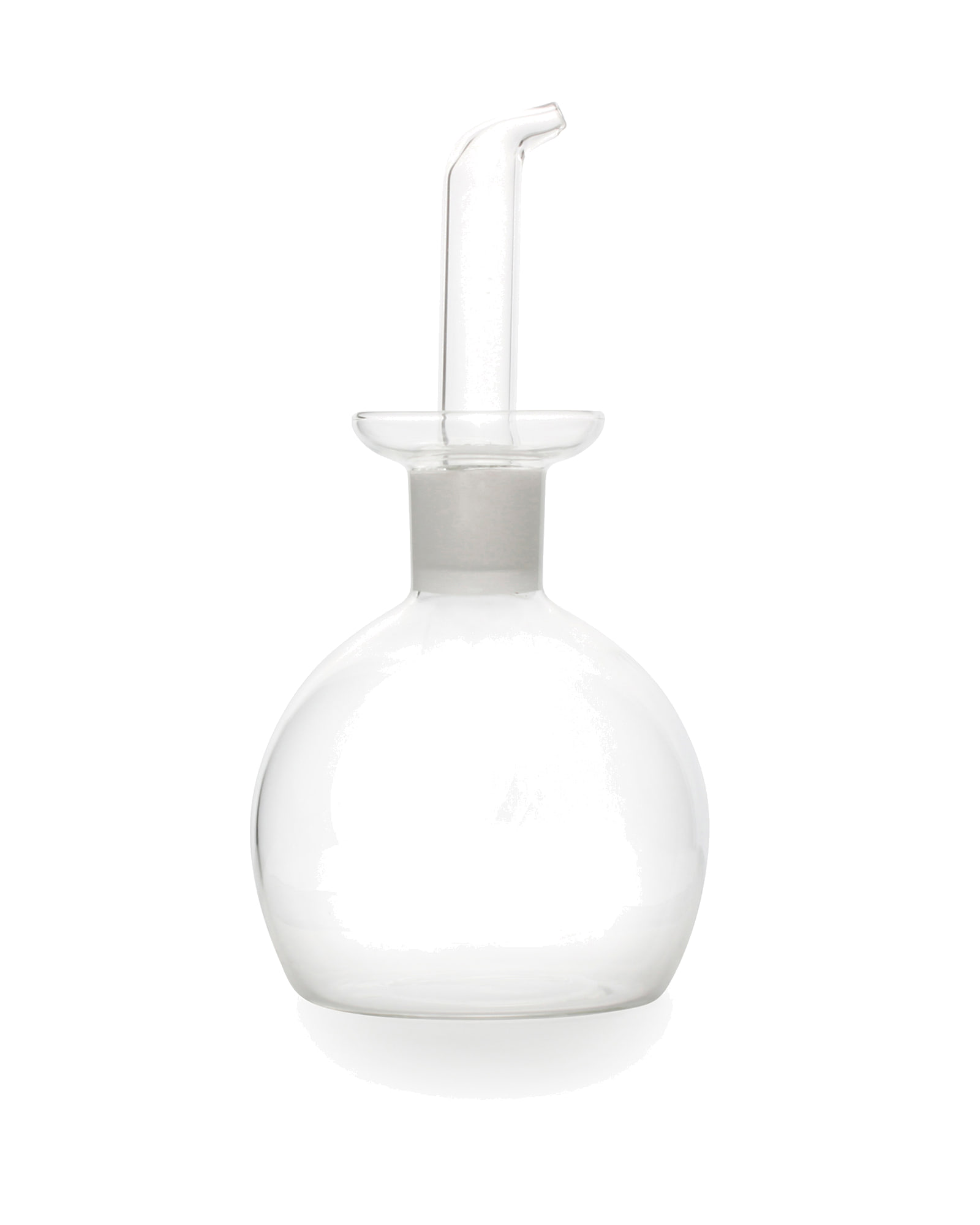 Ölflasche mit Ausgießer aus Borosilikatglas, rund Glas, 160 ml