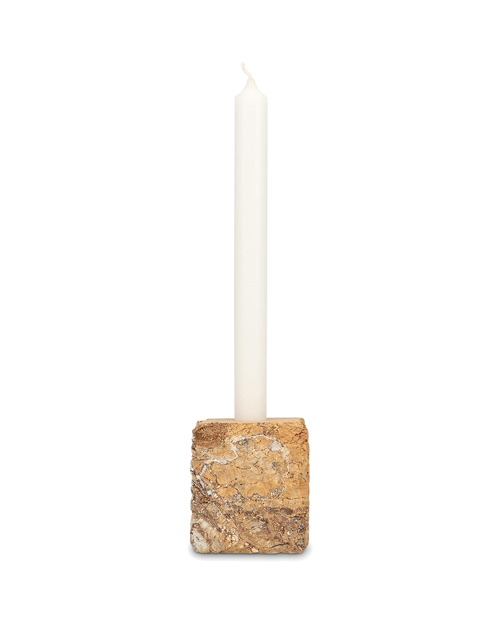 Opus Kerzenhalter aus Marmor, Marmor Braun, 8 × 8 cm, H 8 cm, Ansicht 2