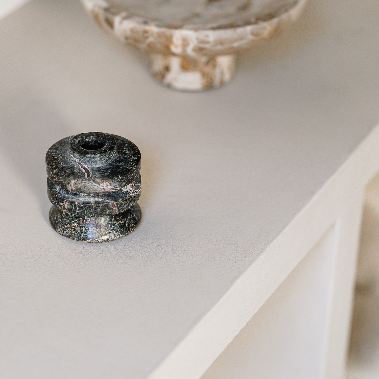 Opus Kerzenhalter aus Marmor, Marmor Grün, Ø 9 cm, H 8,5 cm, Ansicht 5