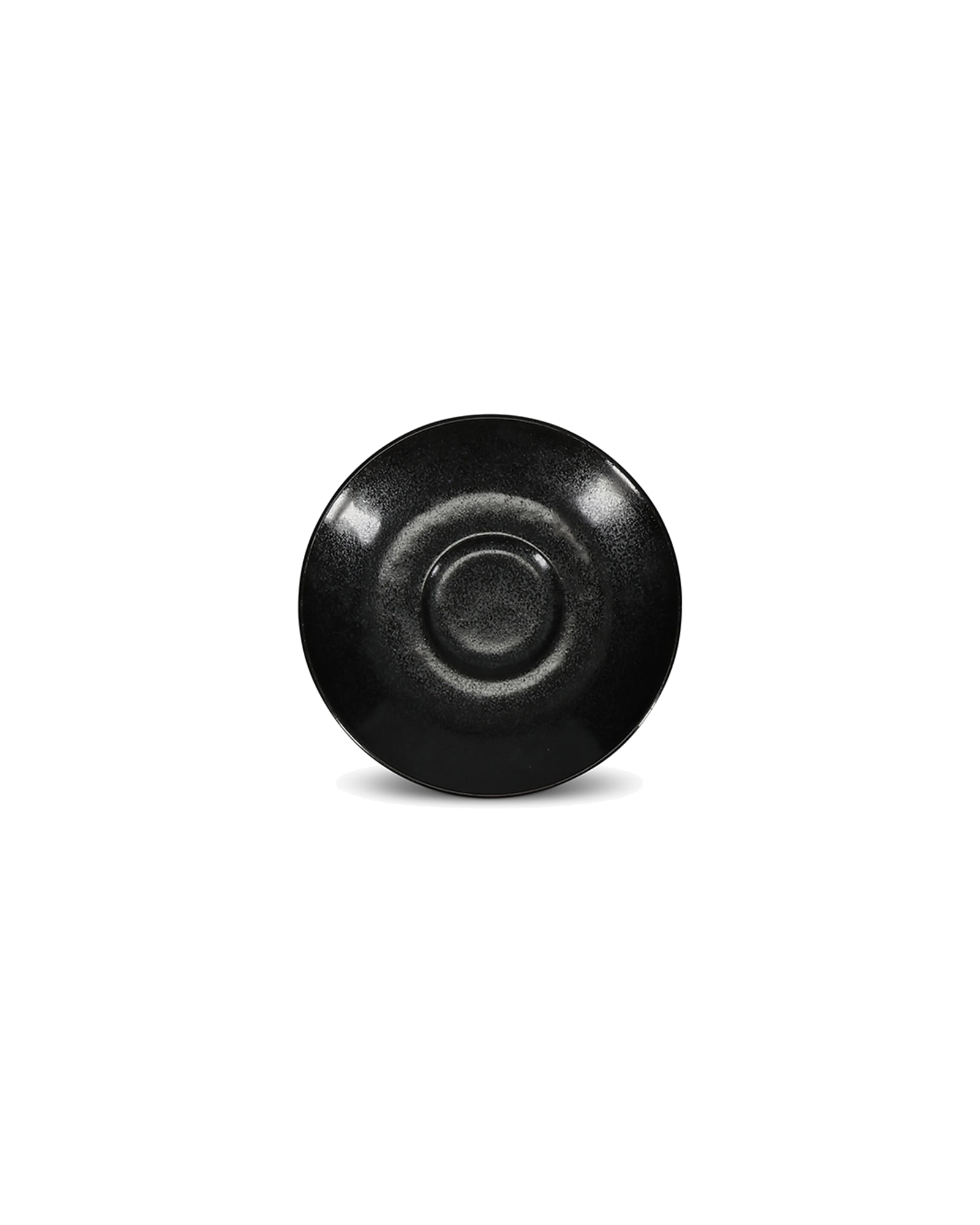 Ovio Untertasse aus Porzellan, Schwarz, Ø 14 cm, Ansicht 1