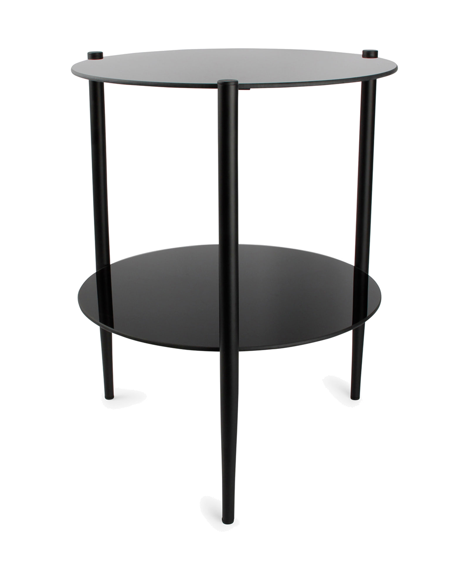Patio Beistelltisch aus Glas und Eisen, Schwarz, Ø 36 cm, H 46 cm