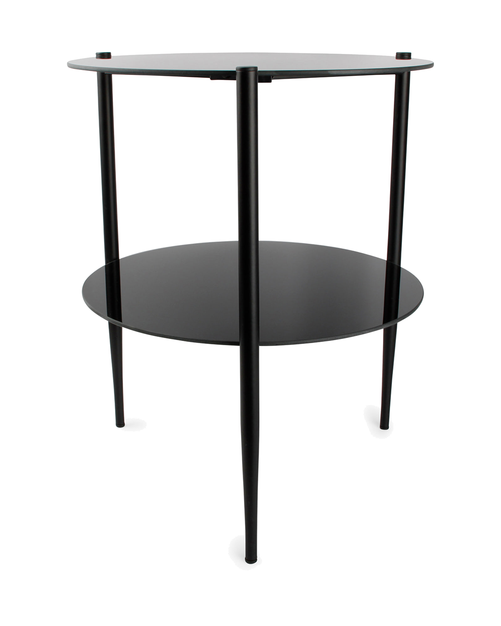 Patio Beistelltisch aus Glas und Eisen, Schwarz, H 50 cm