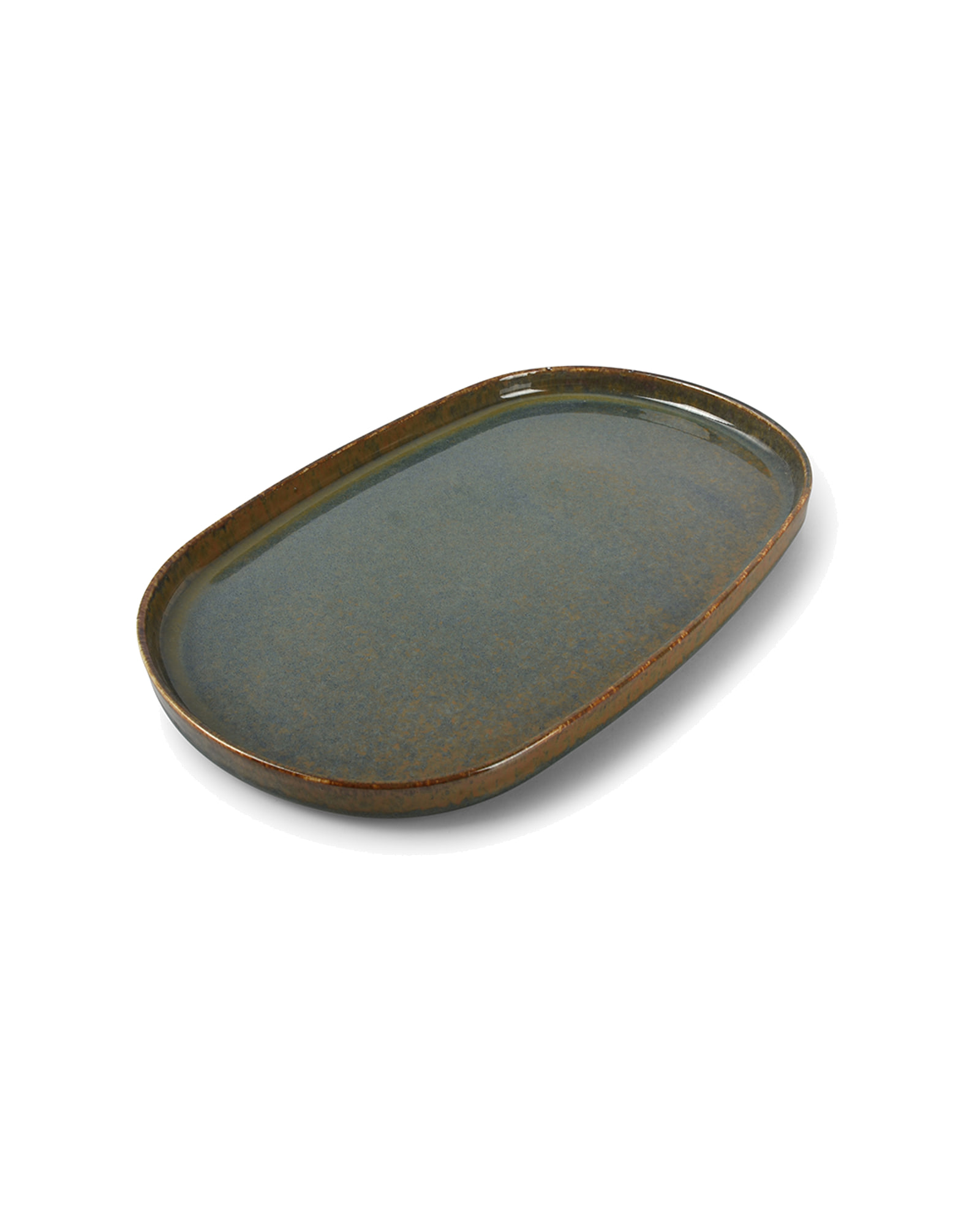 Pila Teller aus Porzellan, Grün, 34 × 22 cm, H 2 cm, Ansicht 2