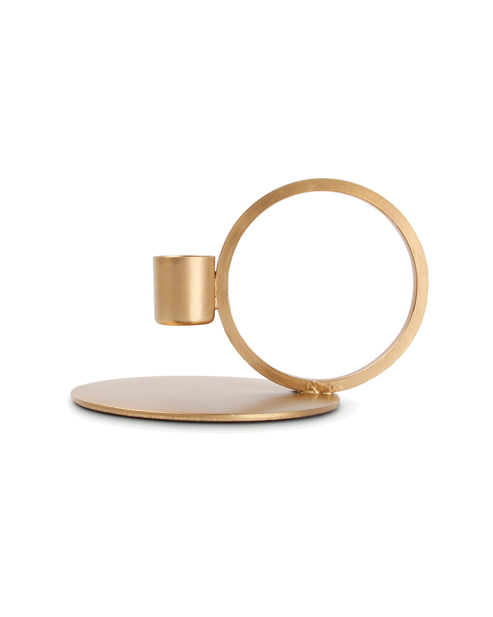 Pillar Kerzenhalter aus Metall, Metall Gold, Ø 10 cm, H 9 cm, Ansicht 1
