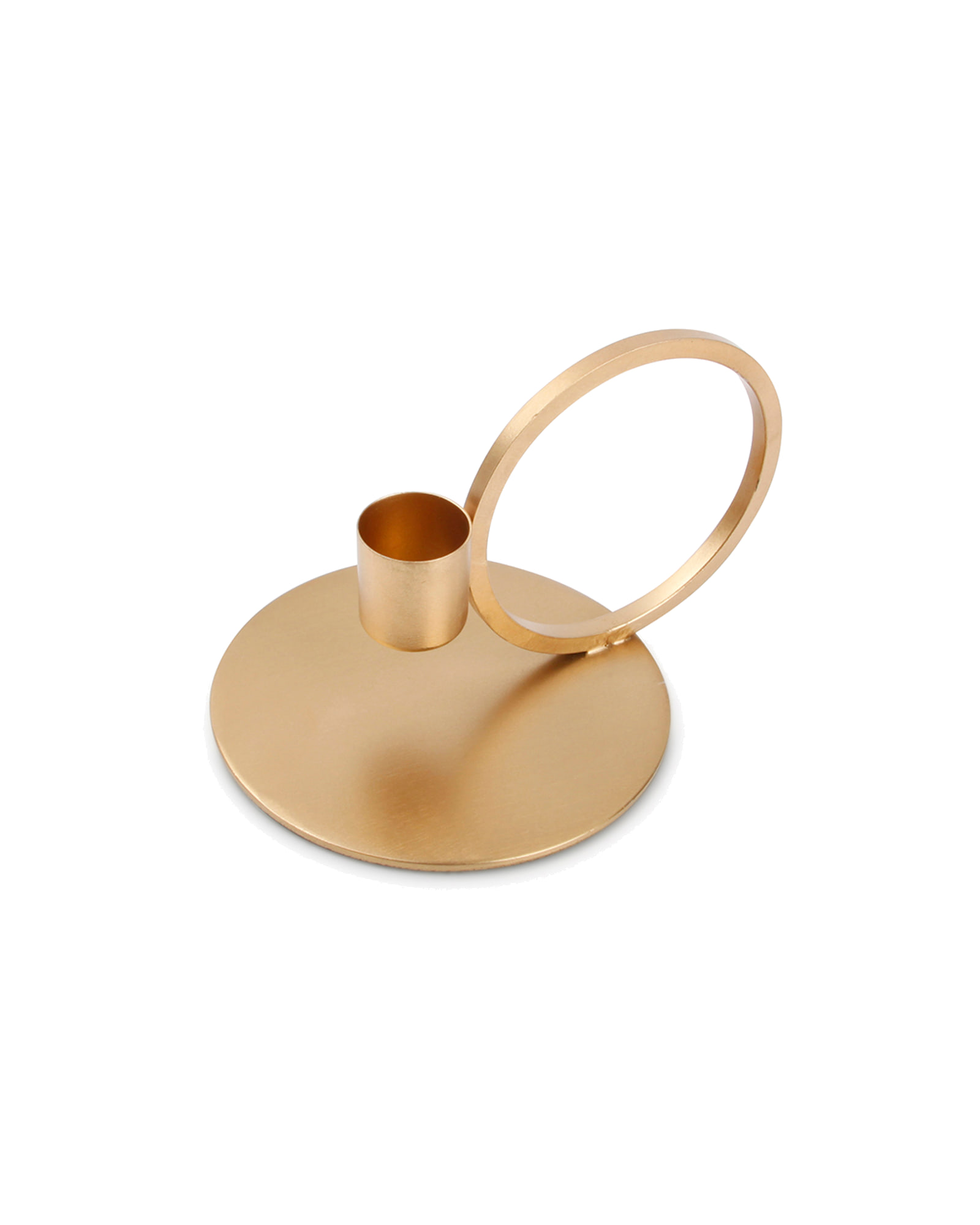 Pillar Kerzenhalter aus Metall, Metall Gold, Ø 10 cm, H 9 cm, Ansicht 2