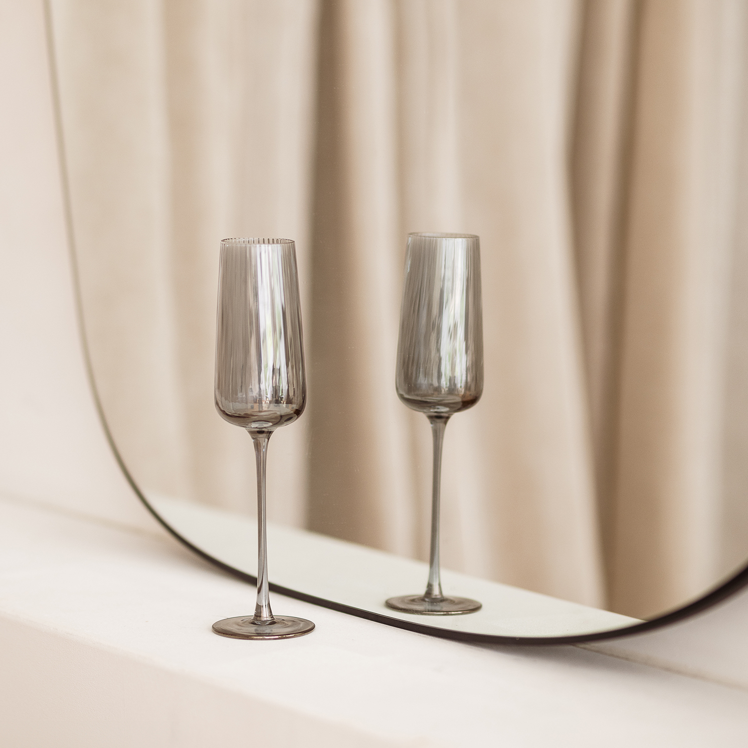 Ray Champagnerglas aus Glas, Rauchglas, 240 ml, Ansicht 2