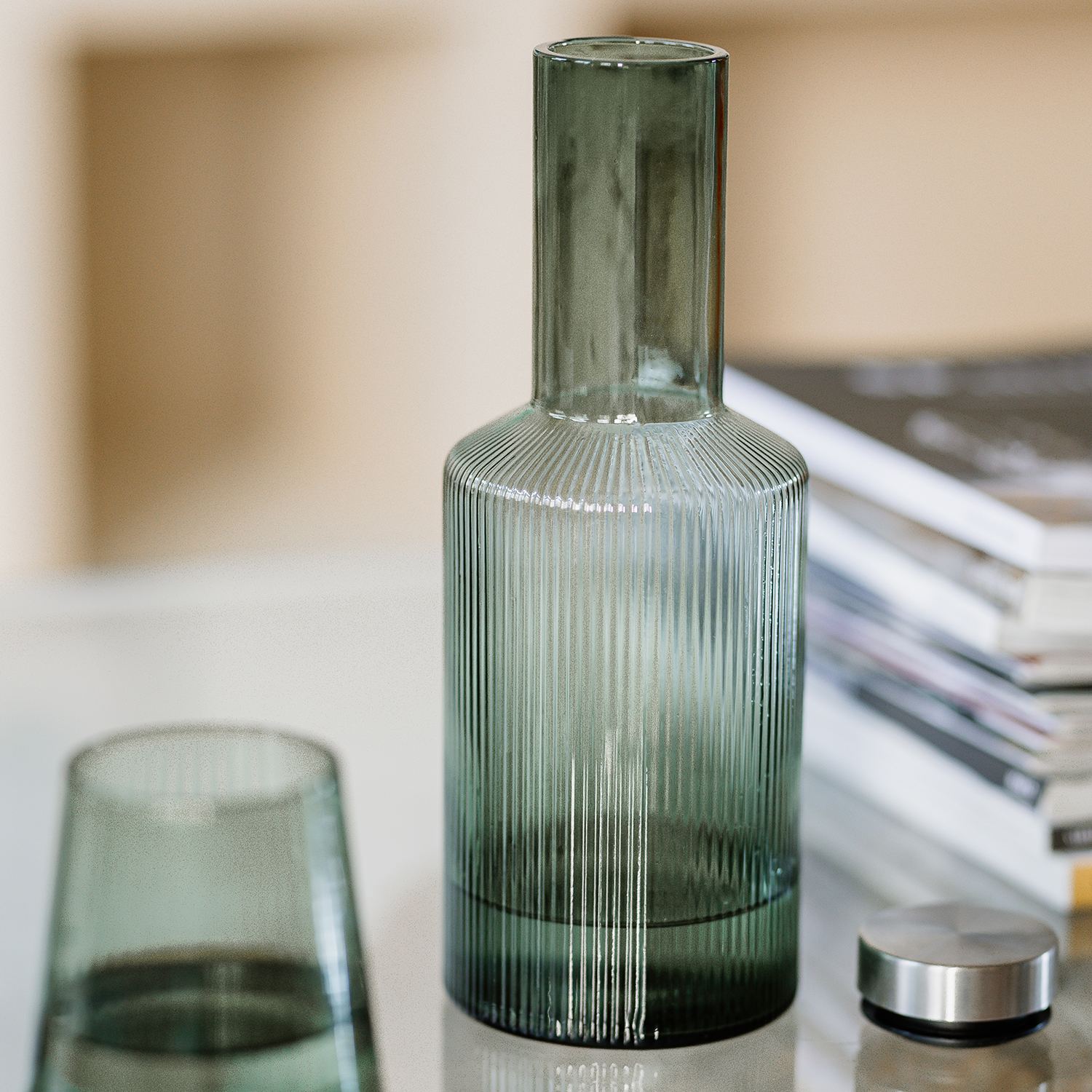 Ray Flasche mit Verschluss aus Glas, Dunkelgrün, 1 l, Ansicht 3