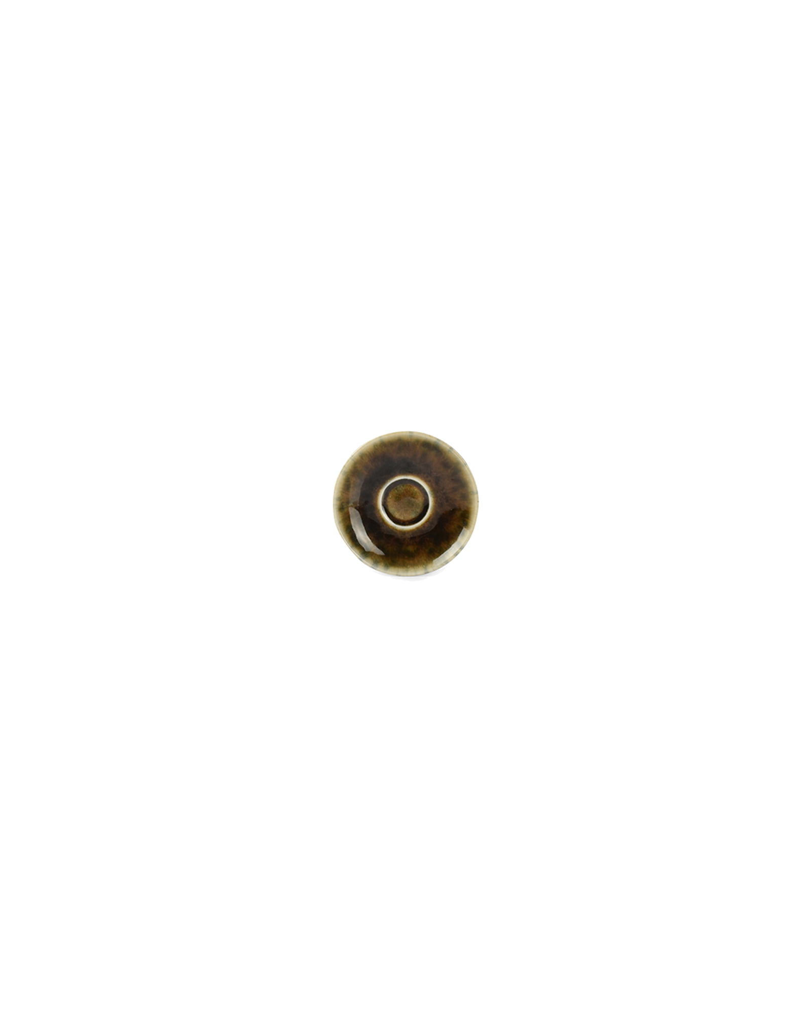 Resto Mokka-Untertasse aus Porzellan, Grünbraun, Ø 11,5 cm, Ansicht 1