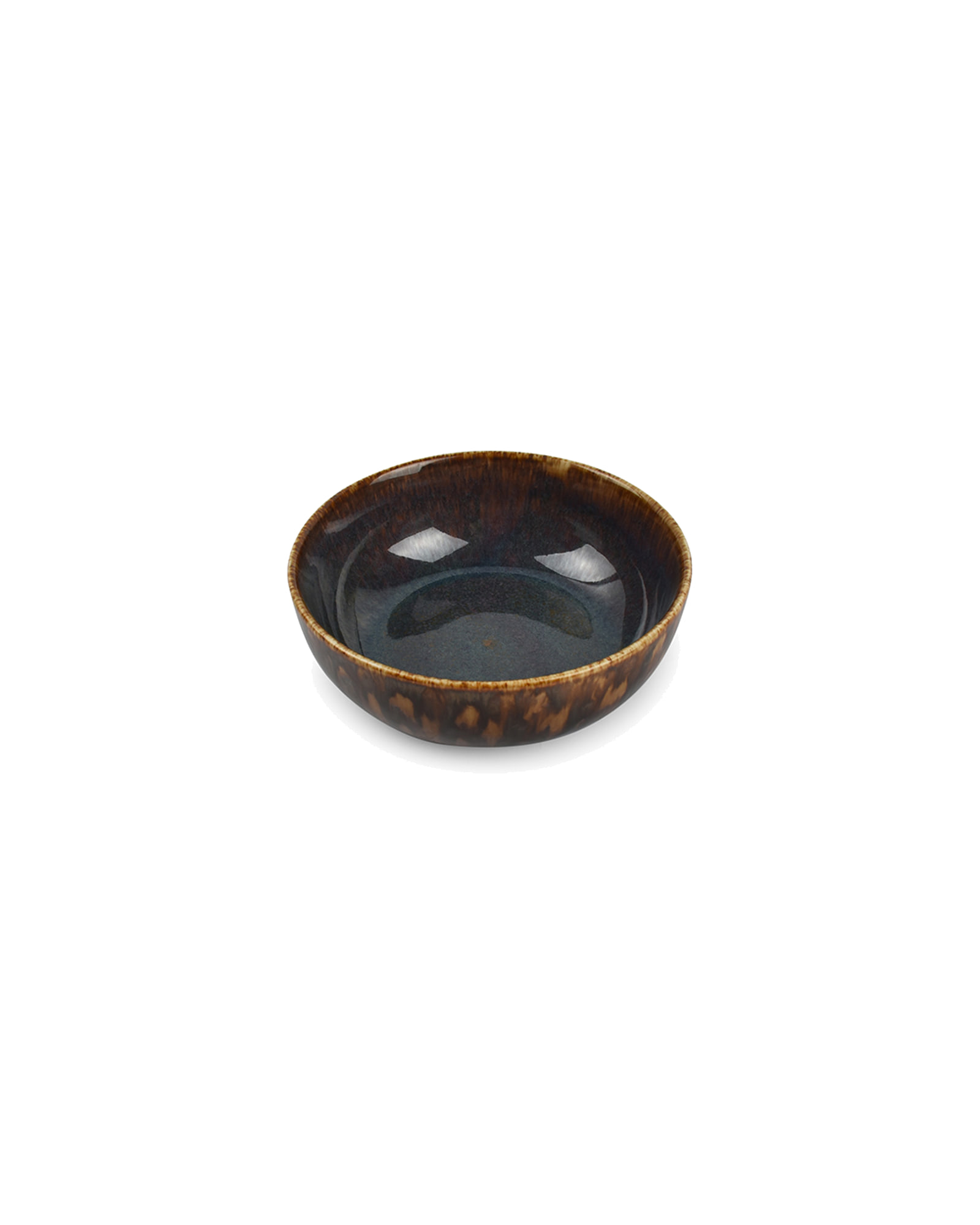 Resto Schale aus Porzellan mit reaktiver Glasur, Braun/Blau, Ø 16 cm, H 6 cm, Ansicht 2