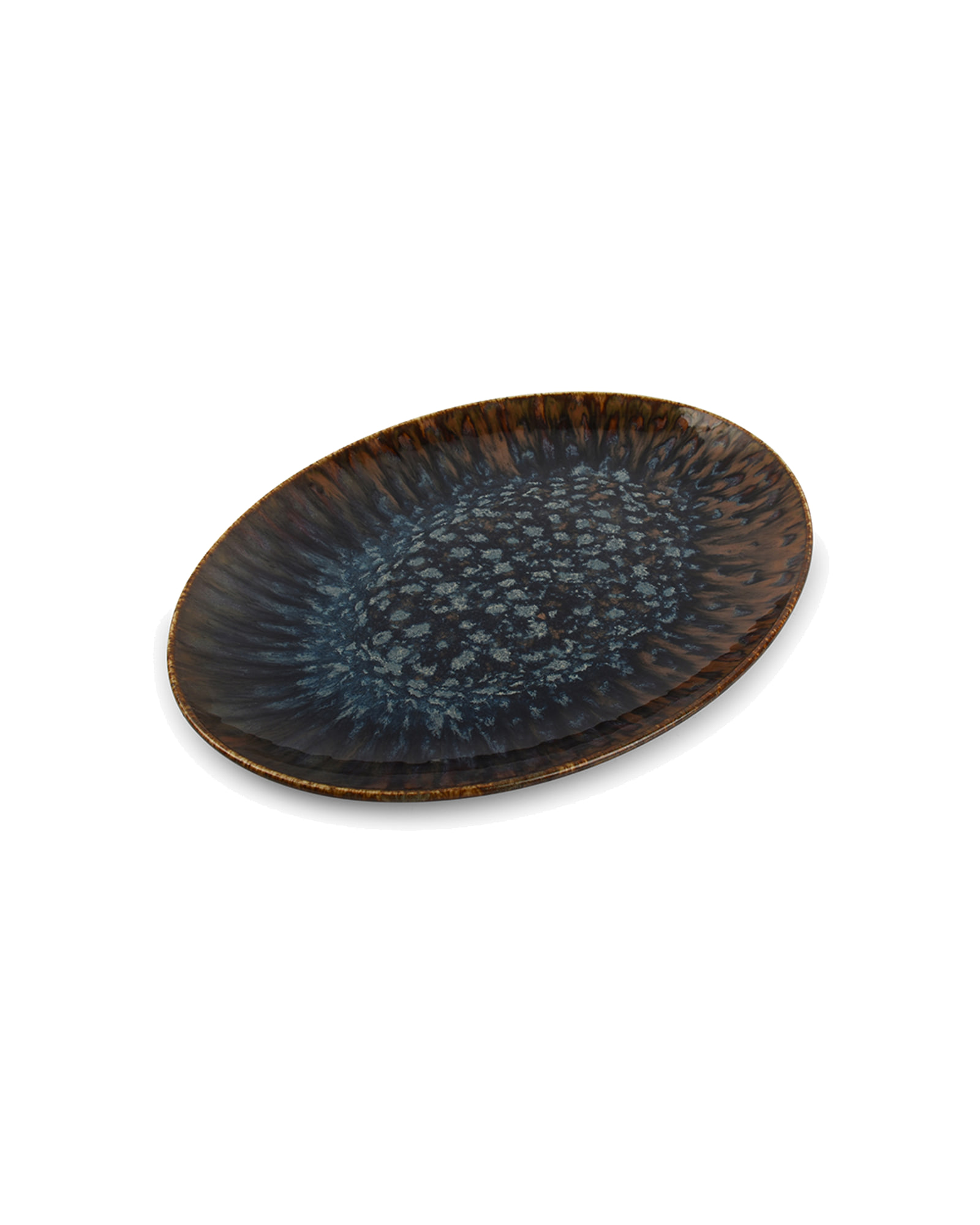 Resto Servierschale aus Porzellan, Braun/Blau, 26 × 19 cm, Ansicht 1