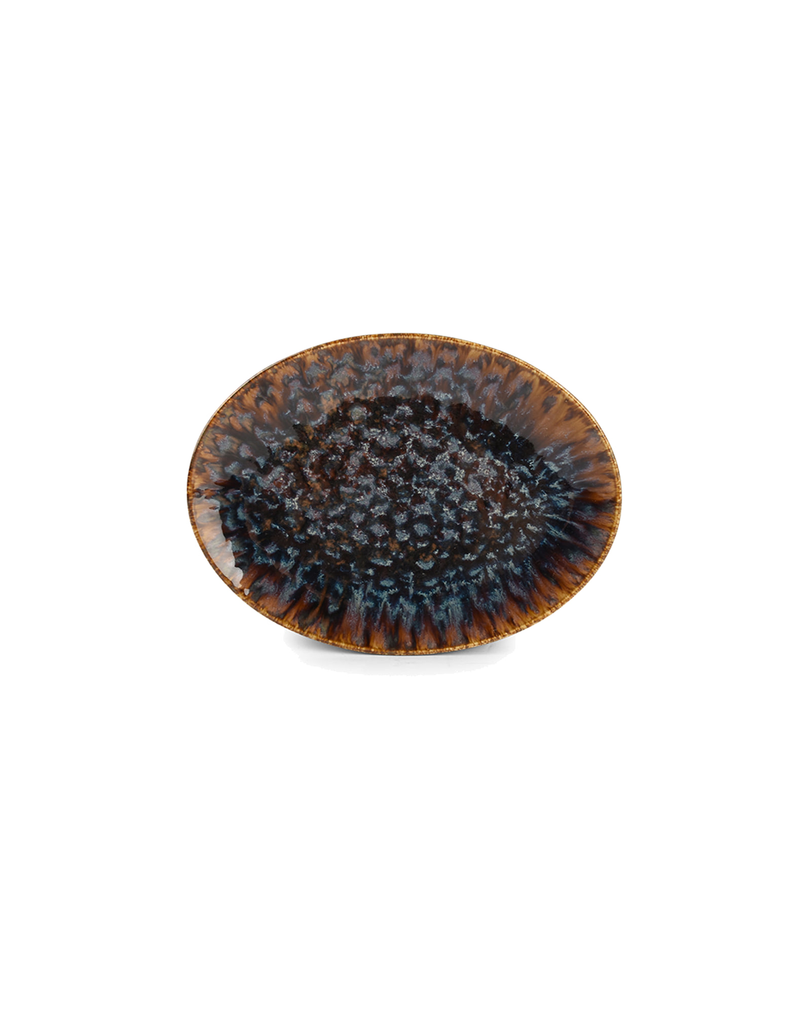 Resto Servierschale aus Porzellan, Braun/Blau, 26 × 19 cm, Ansicht 3