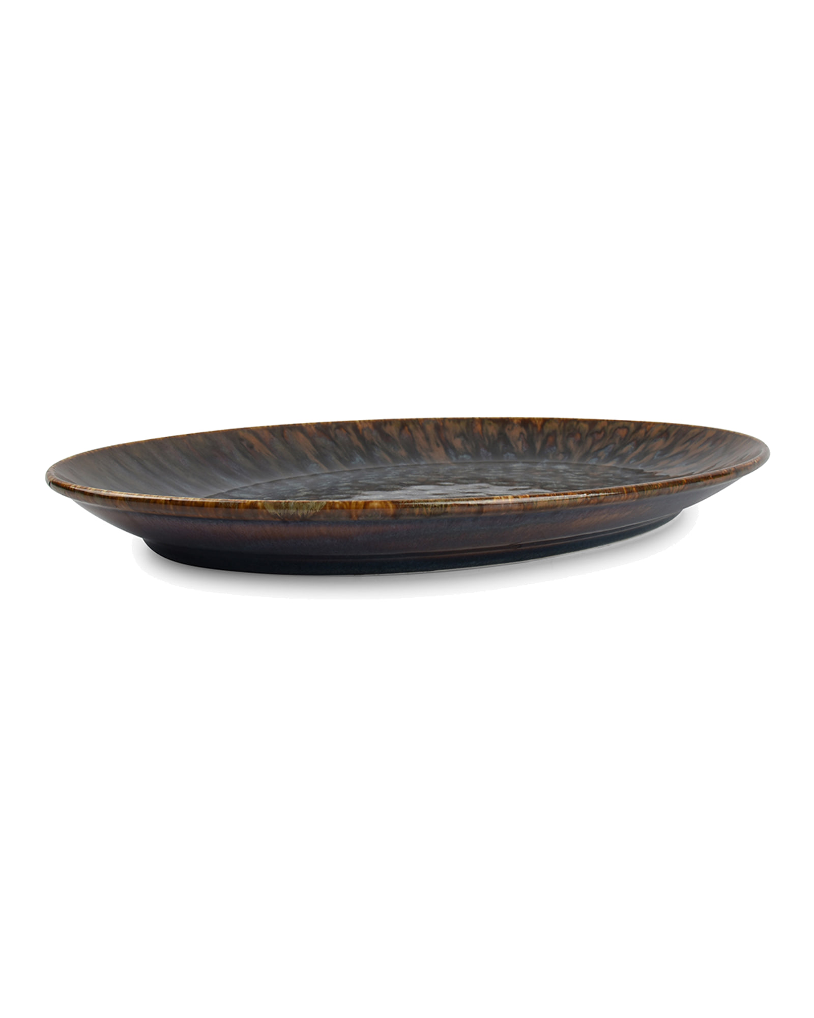 Resto Servierschale aus Porzellan, Braun/Blau, 36 × 26 cm, Ansicht 3