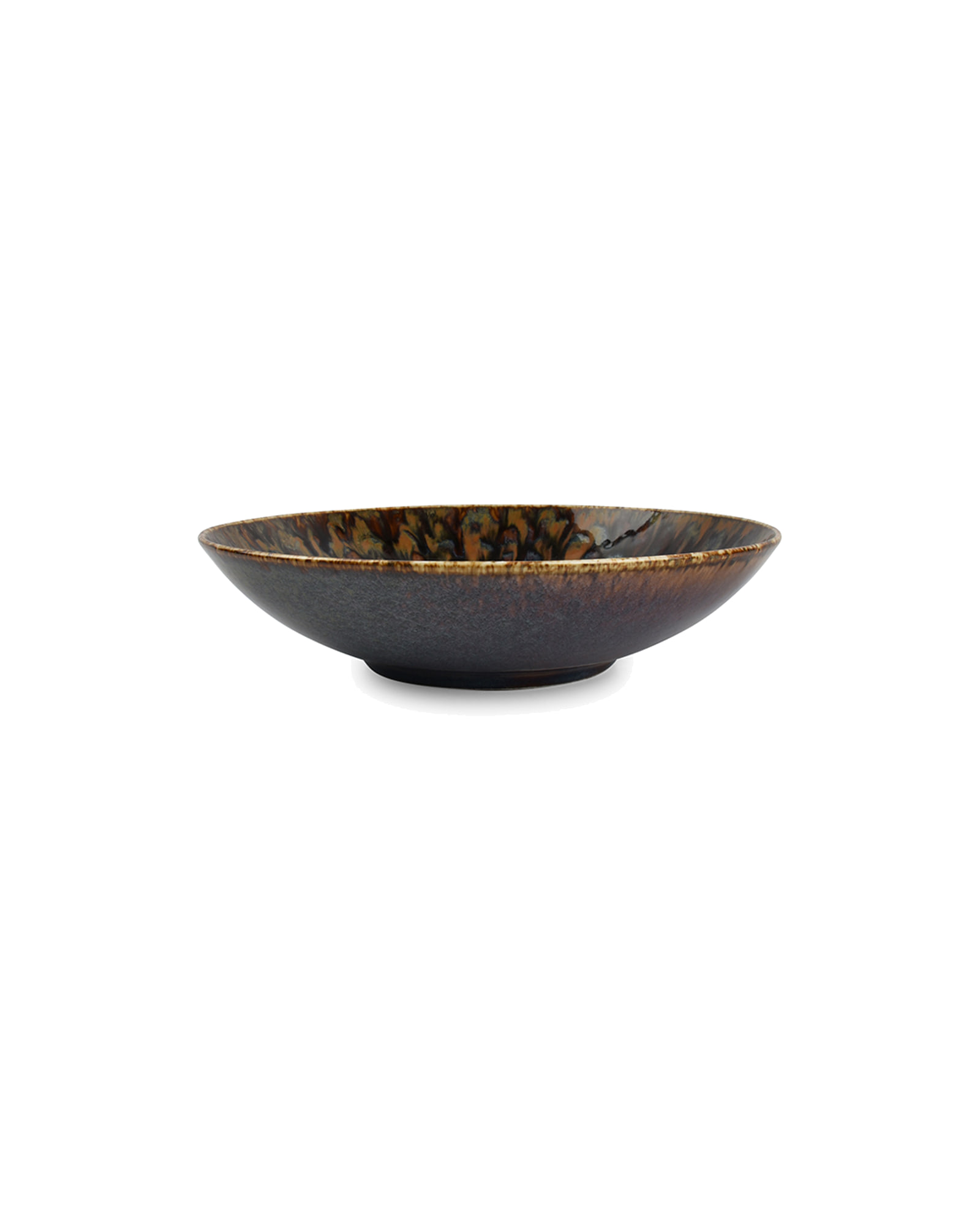 Resto Suppenteller aus Porzellan mit reaktiver Glasur, Braun/Blau, Ø 21 cm, H 5 cm, Ansicht 2