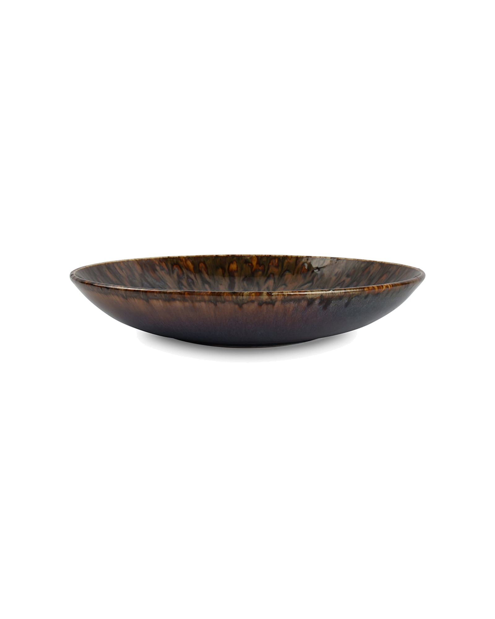 Resto Suppenteller aus Porzellan mit reaktiver Glasur, Braun/Blau, Ø 26 cm, H 4,5 cm, Ansicht 2
