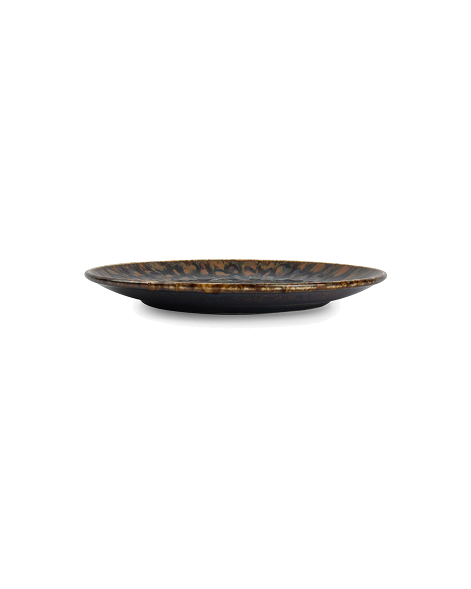 Resto Teller aus Porzellan mit reaktiver Glasur, Braun/Blau, Ø 20,5 cm, Ansicht 2